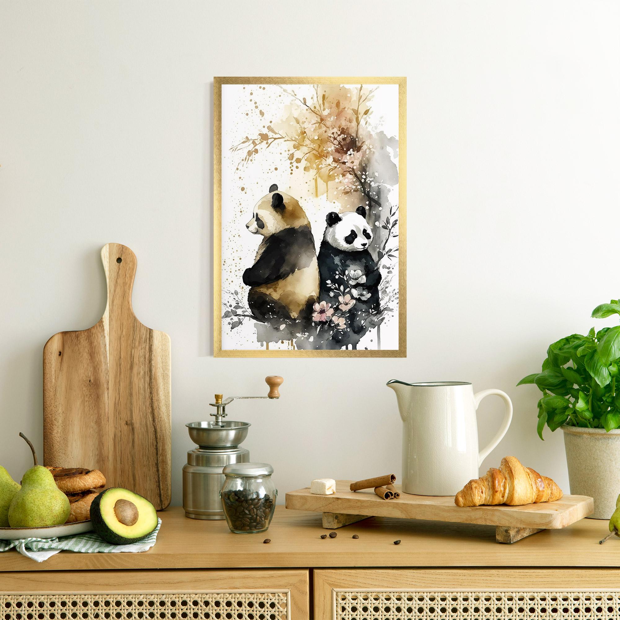 Keretezett Poszter Gold Panda Art mockup 8