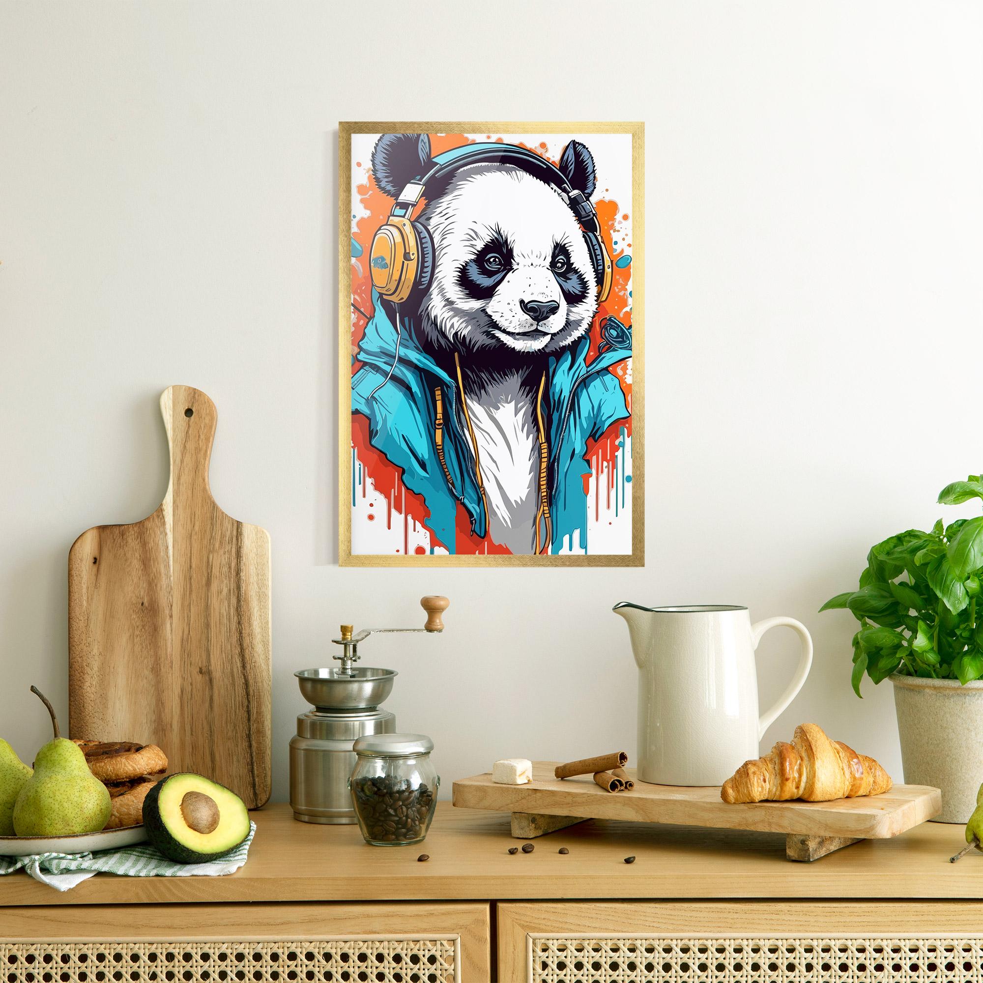 Keretezett Poszter Music Panda mockup 8