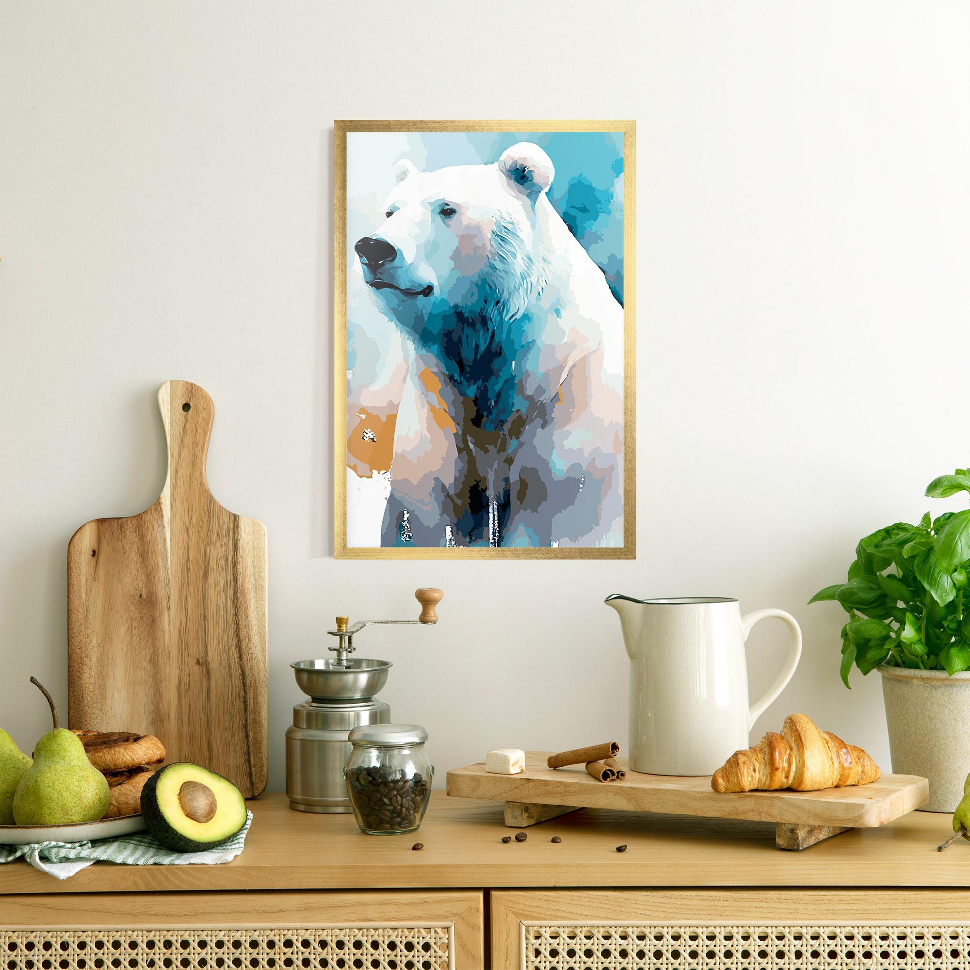 Keretezett Poszter Polar White Bear mockup 8