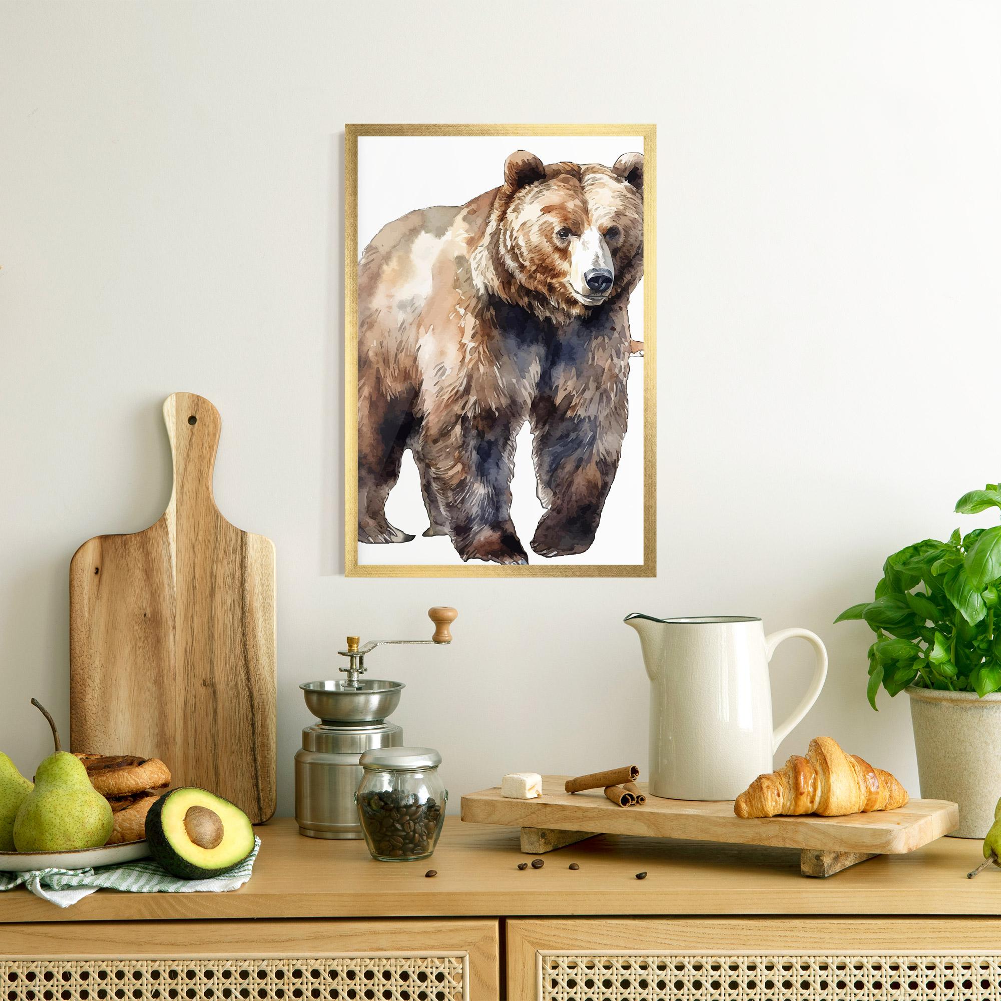 Keretezett Poszter Watercolor Bear Art mockup 8