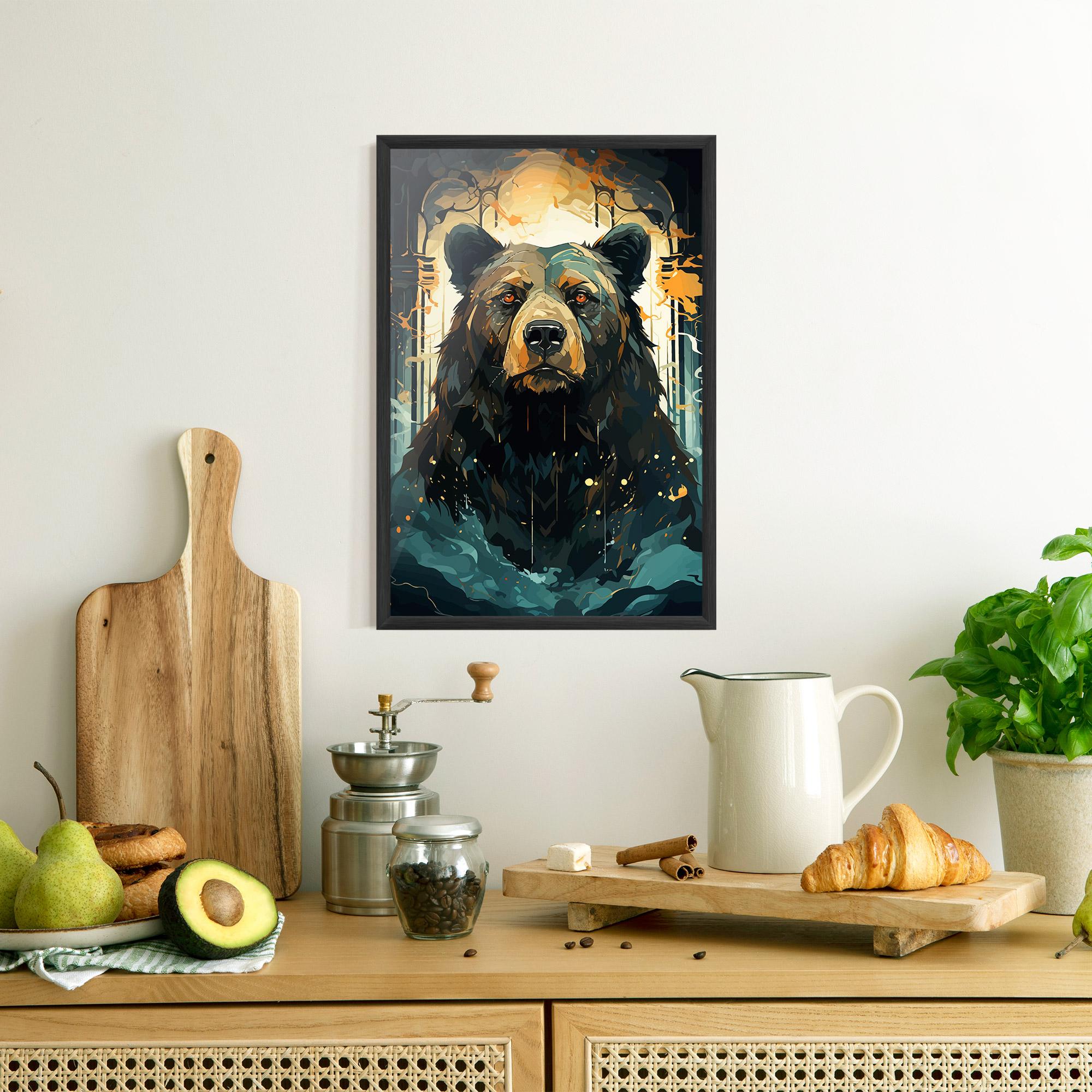 Keretezett Poszter Brown Bear Art mockup 8