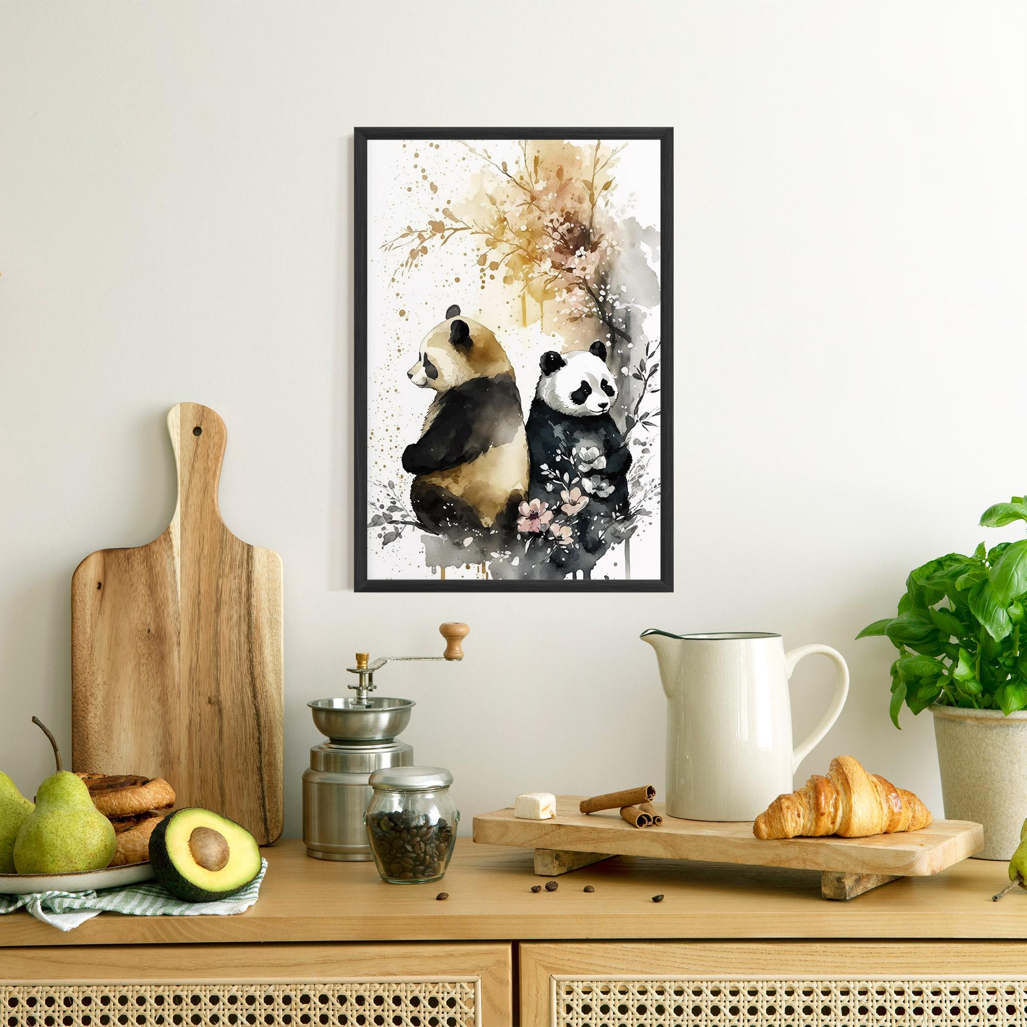 Keretezett Poszter Gold Panda Art mockup 8