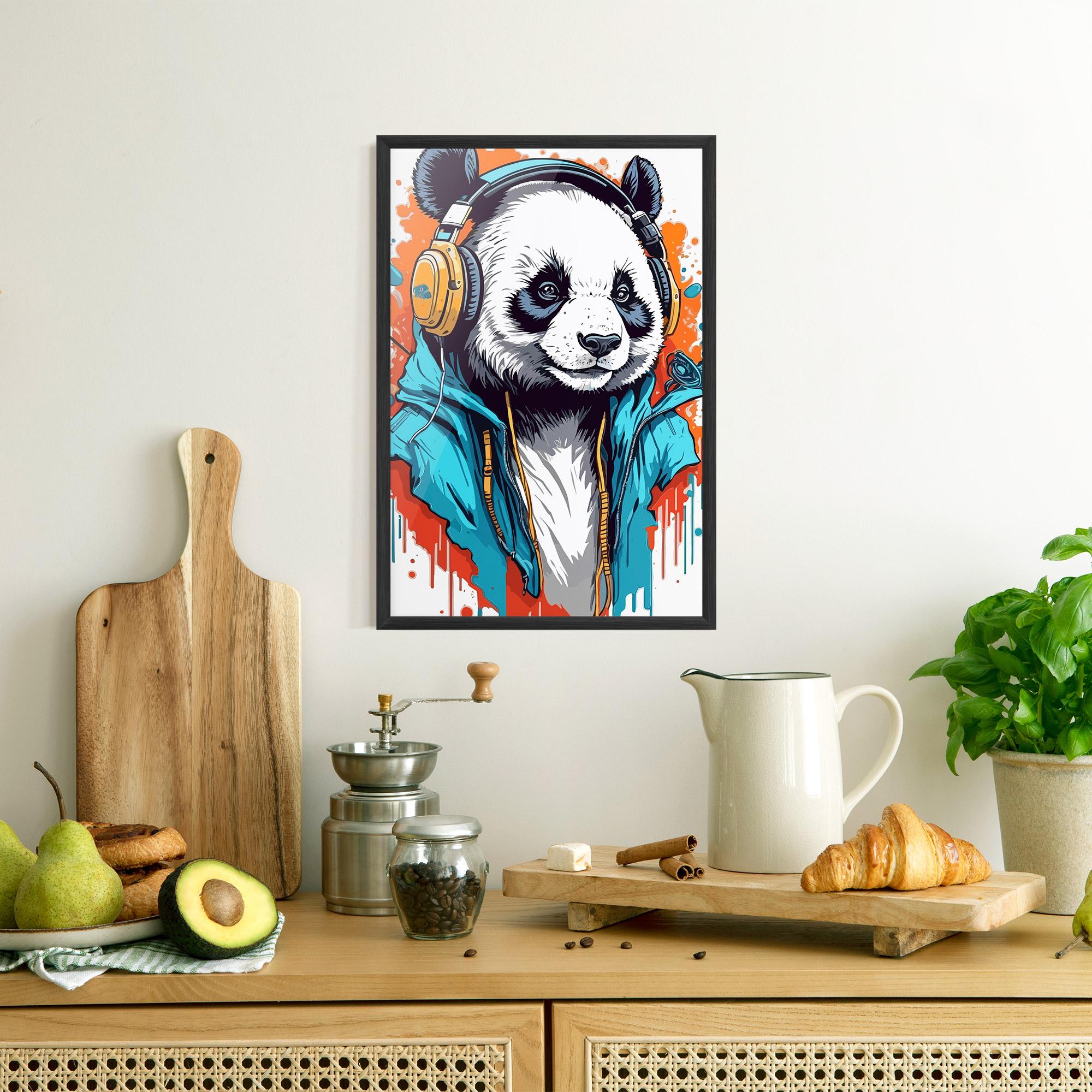 Keretezett Poszter Music Panda mockup 8