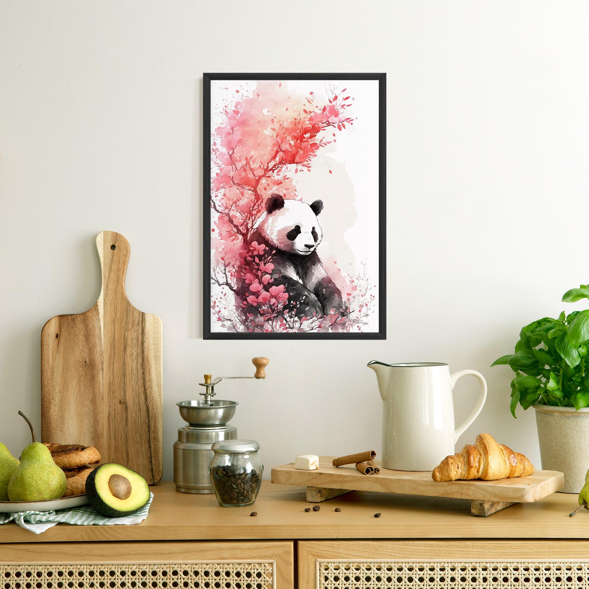 Keretezett Poszter Pink Flower Panda mockup 8