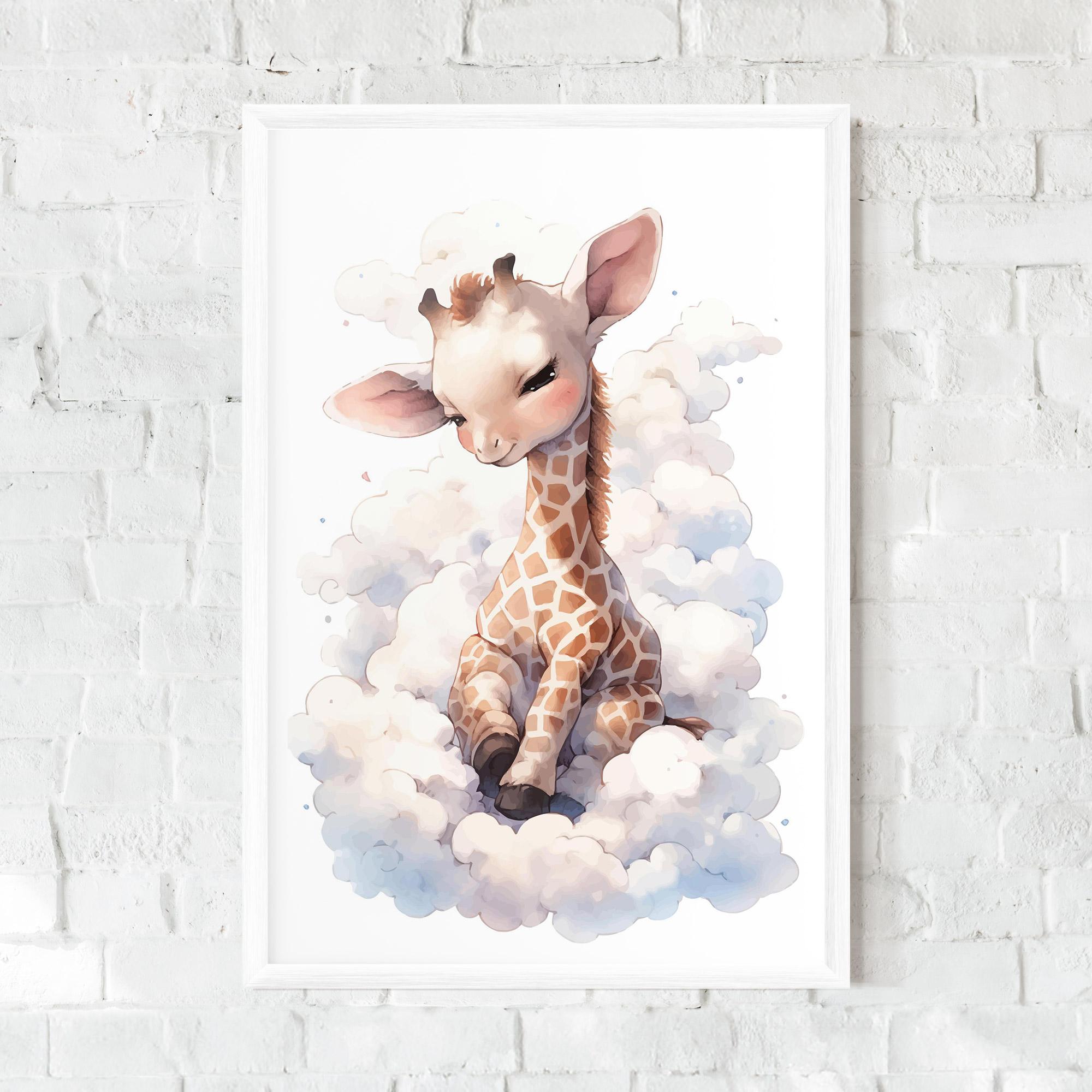 Keretezett Poszter Cute Baby Giraffe mockup 0