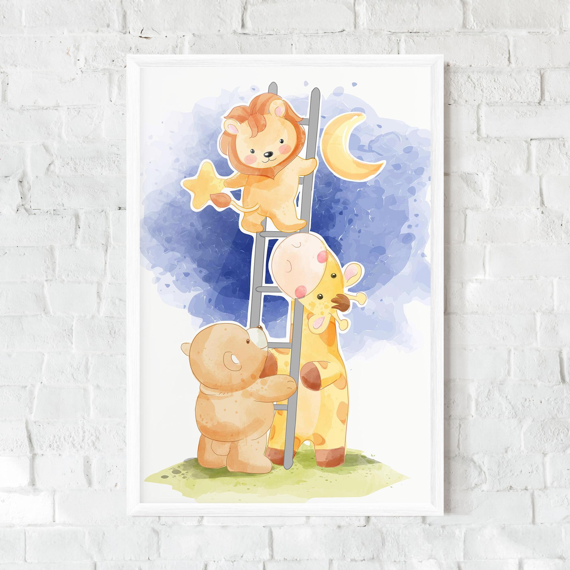 Keretezett Poszter Lion Moon mockup 0