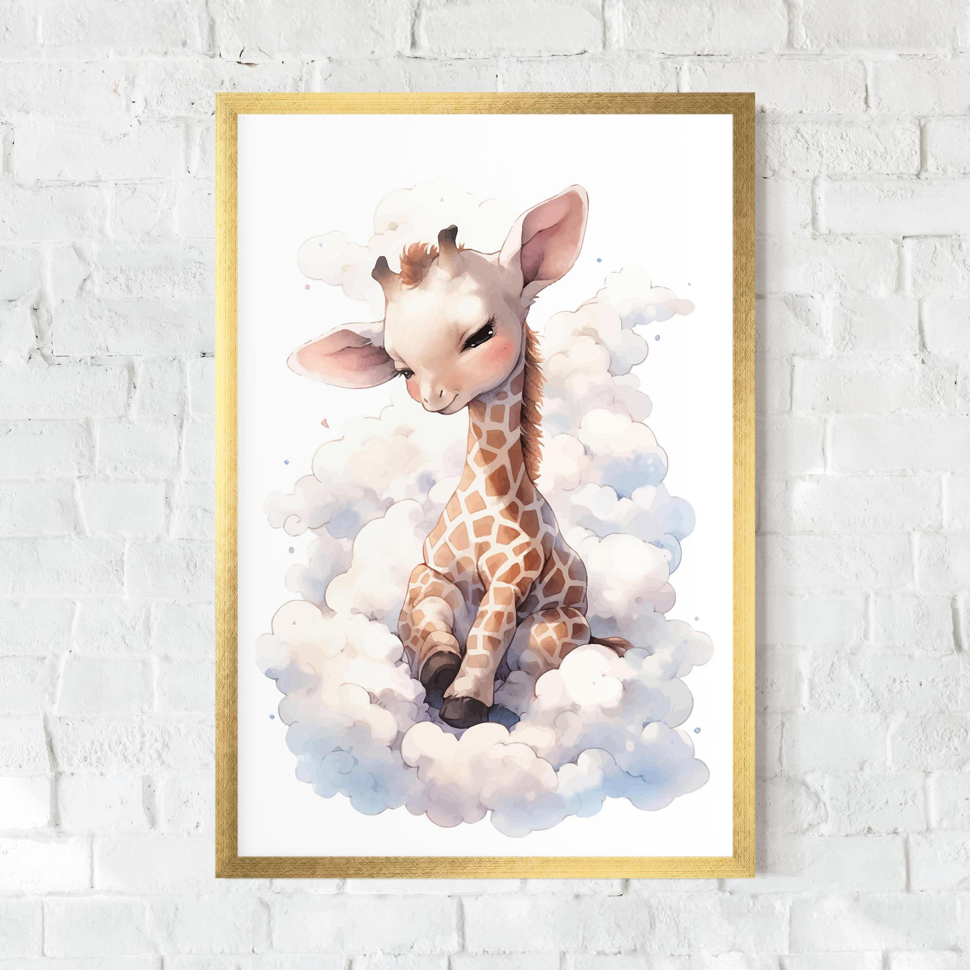 Keretezett Poszter Cute Baby Giraffe mockup 0