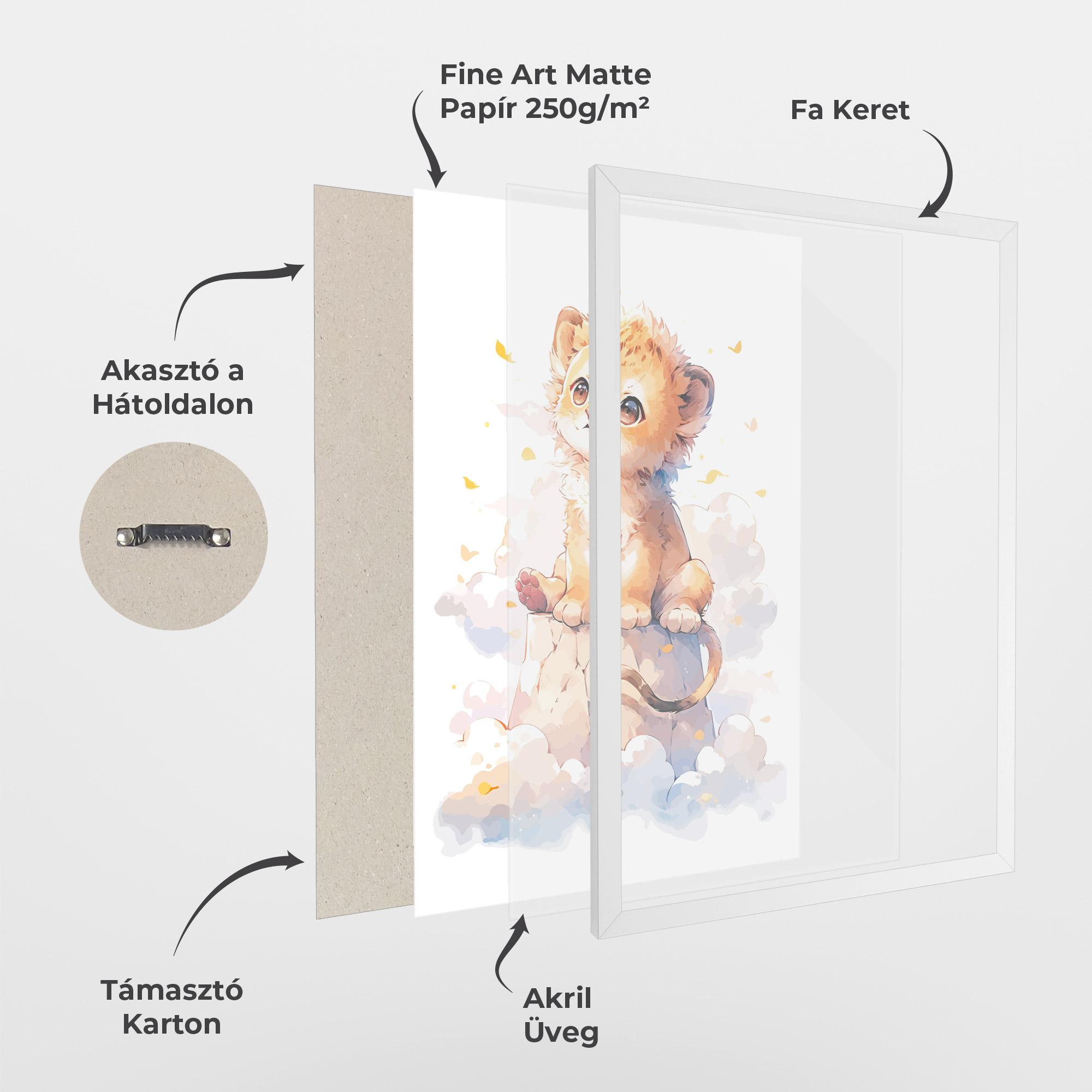 Keretezett Poszter Cute Cloud Lion mockup 1