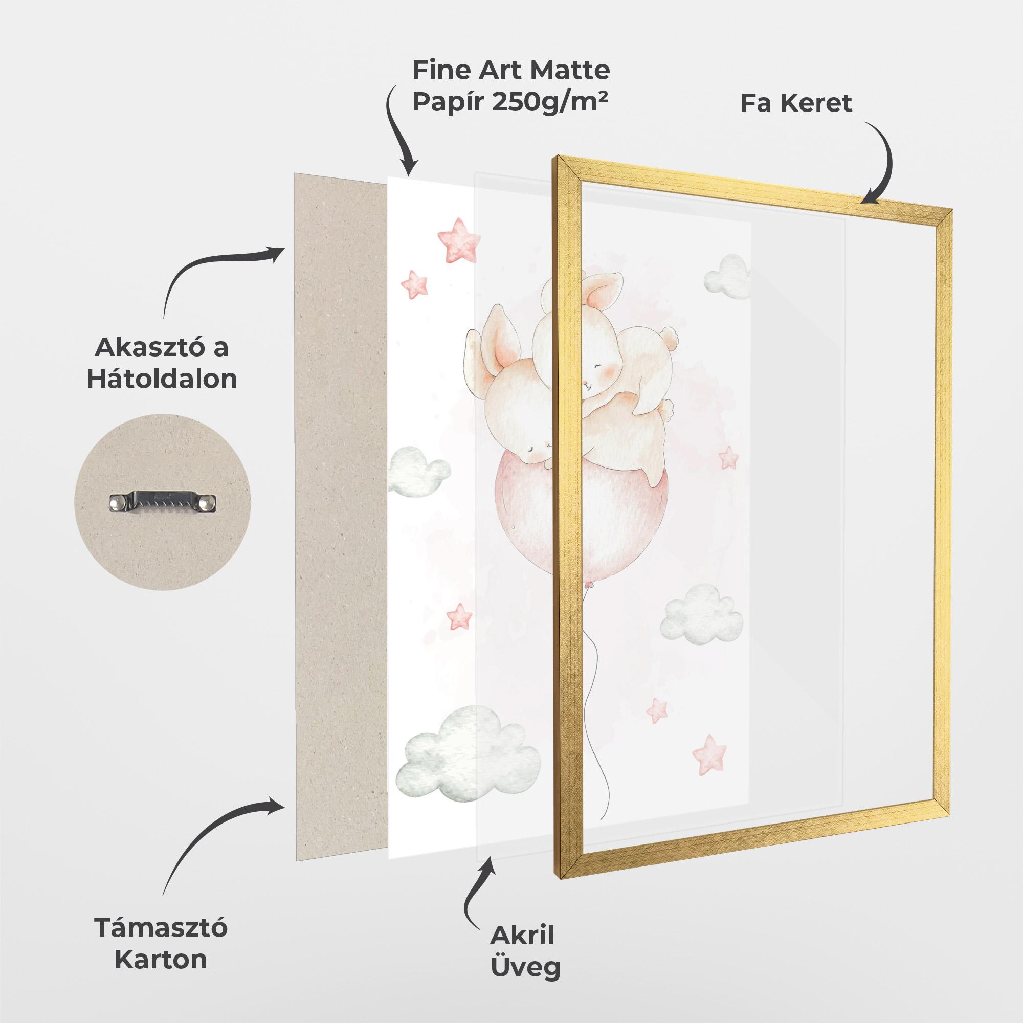 Keretezett Poszter Balloon Bunny mockup 1