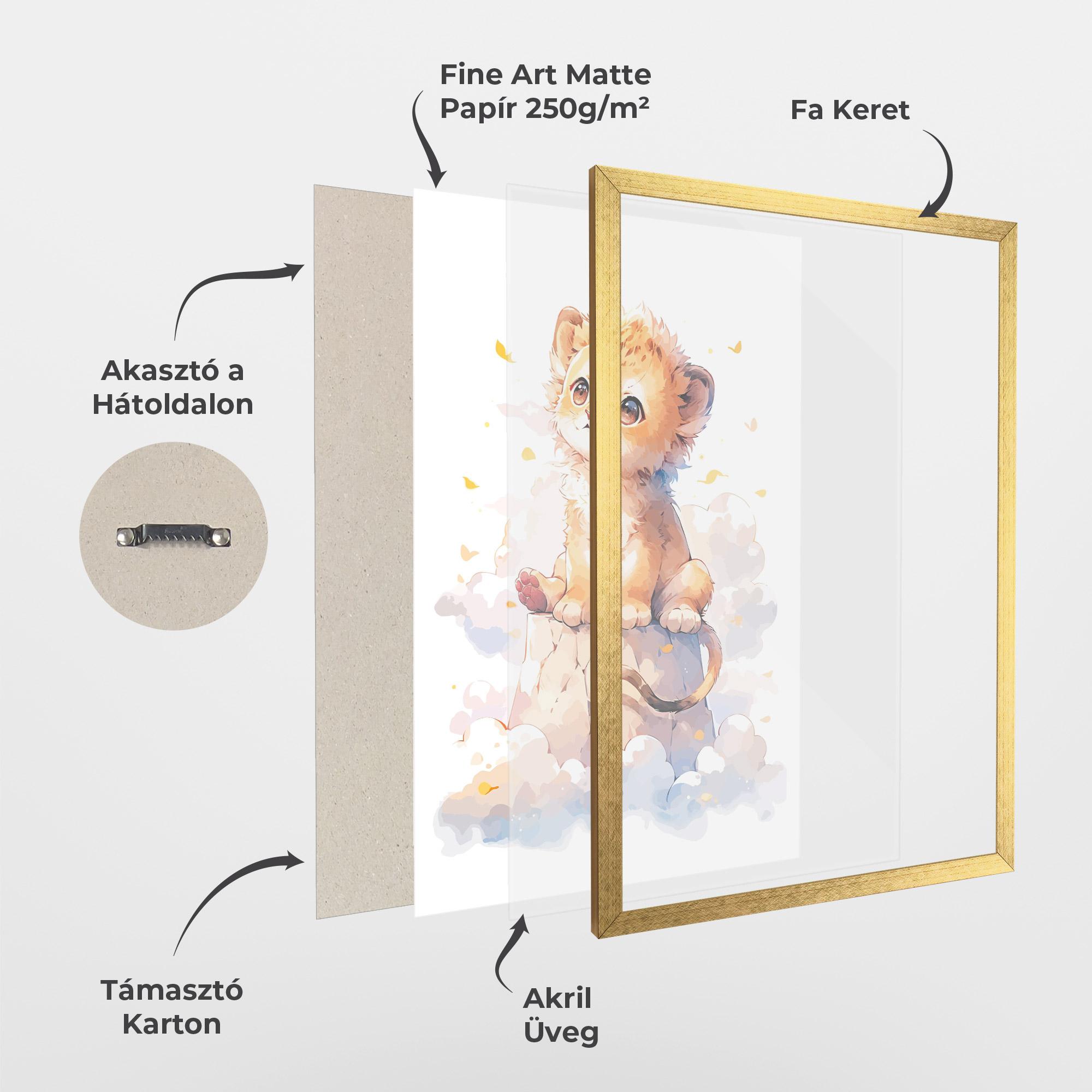 Keretezett Poszter Cute Cloud Lion mockup 1