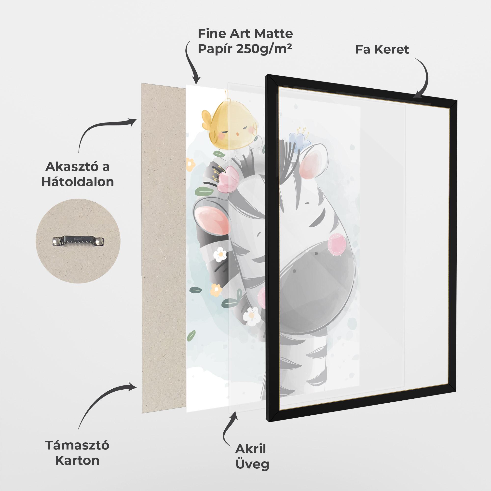 Keretezett Poszter Zebra Bird mockup 1