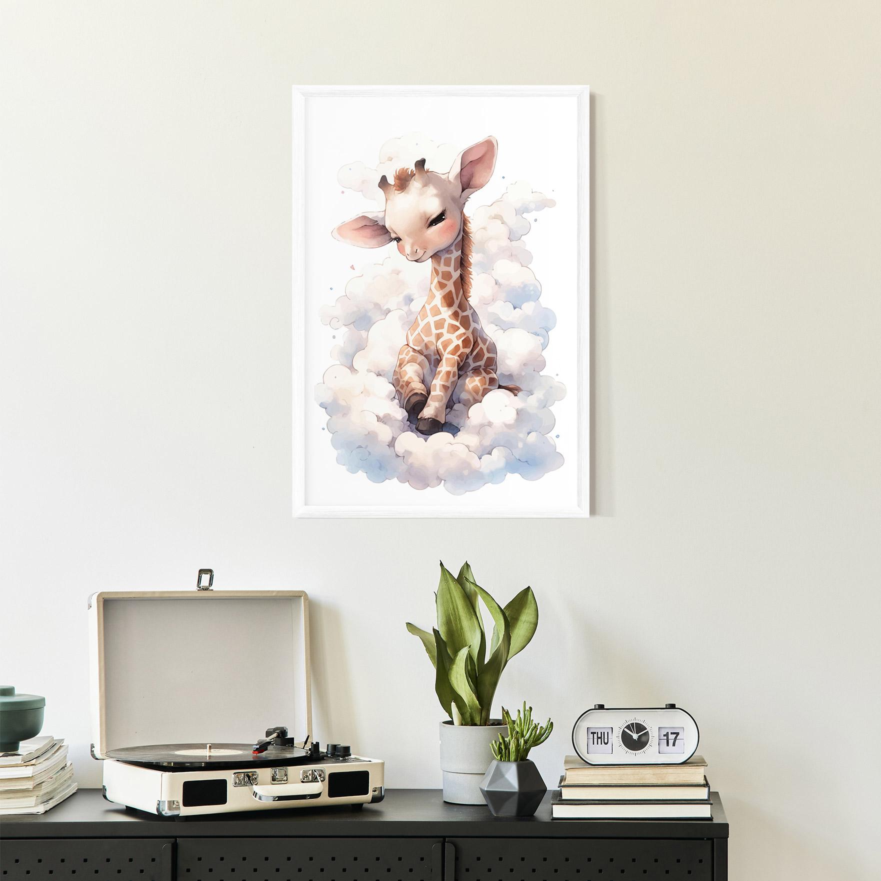 Keretezett Poszter Cute Baby Giraffe mockup 2