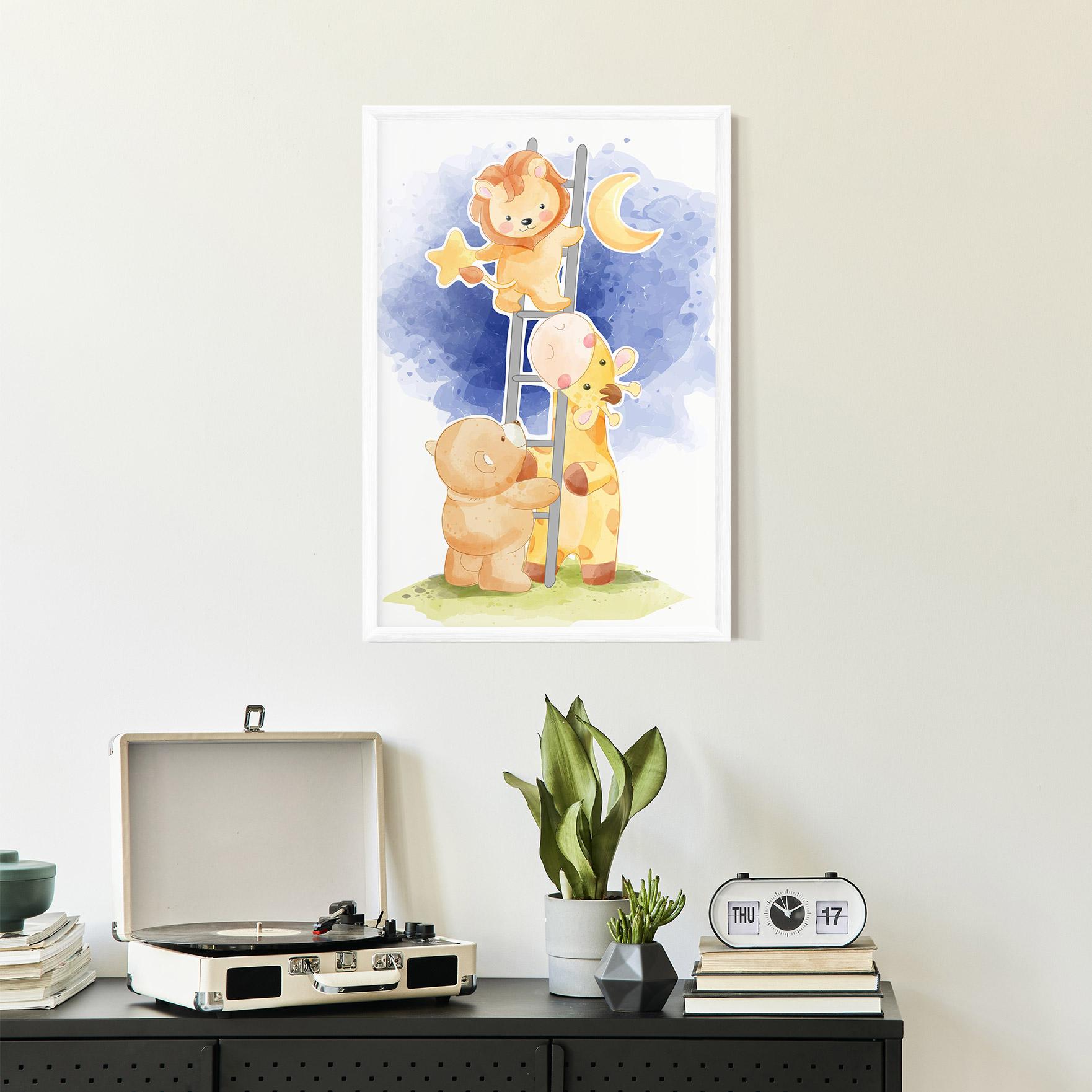 Keretezett Poszter Lion Moon mockup 2