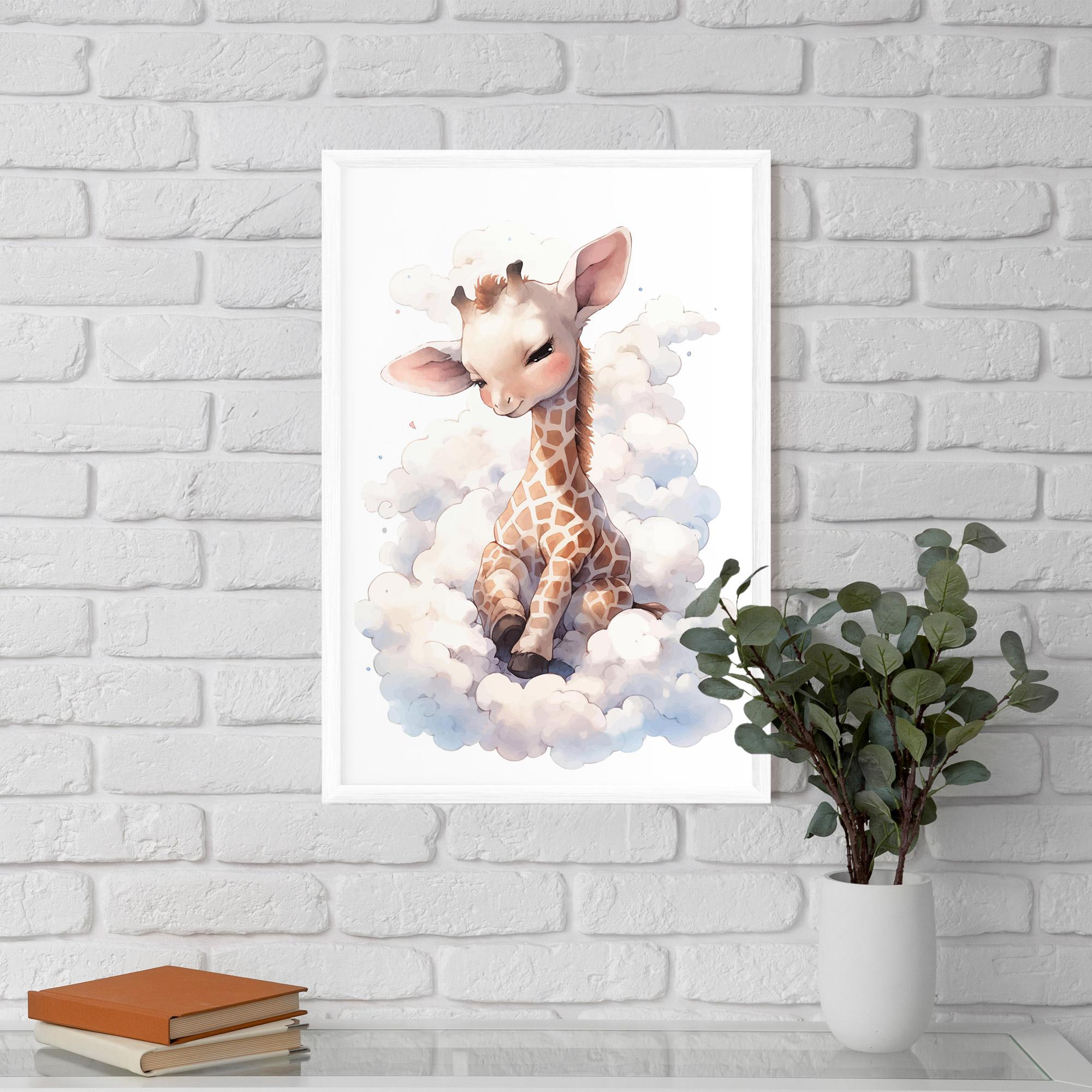 Keretezett Poszter Cute Baby Giraffe mockup 5