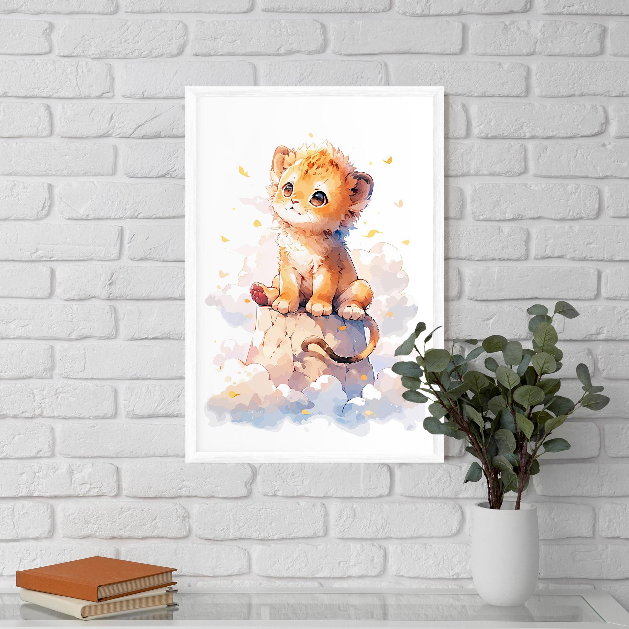 Keretezett Poszter Cute Cloud Lion mockup 5
