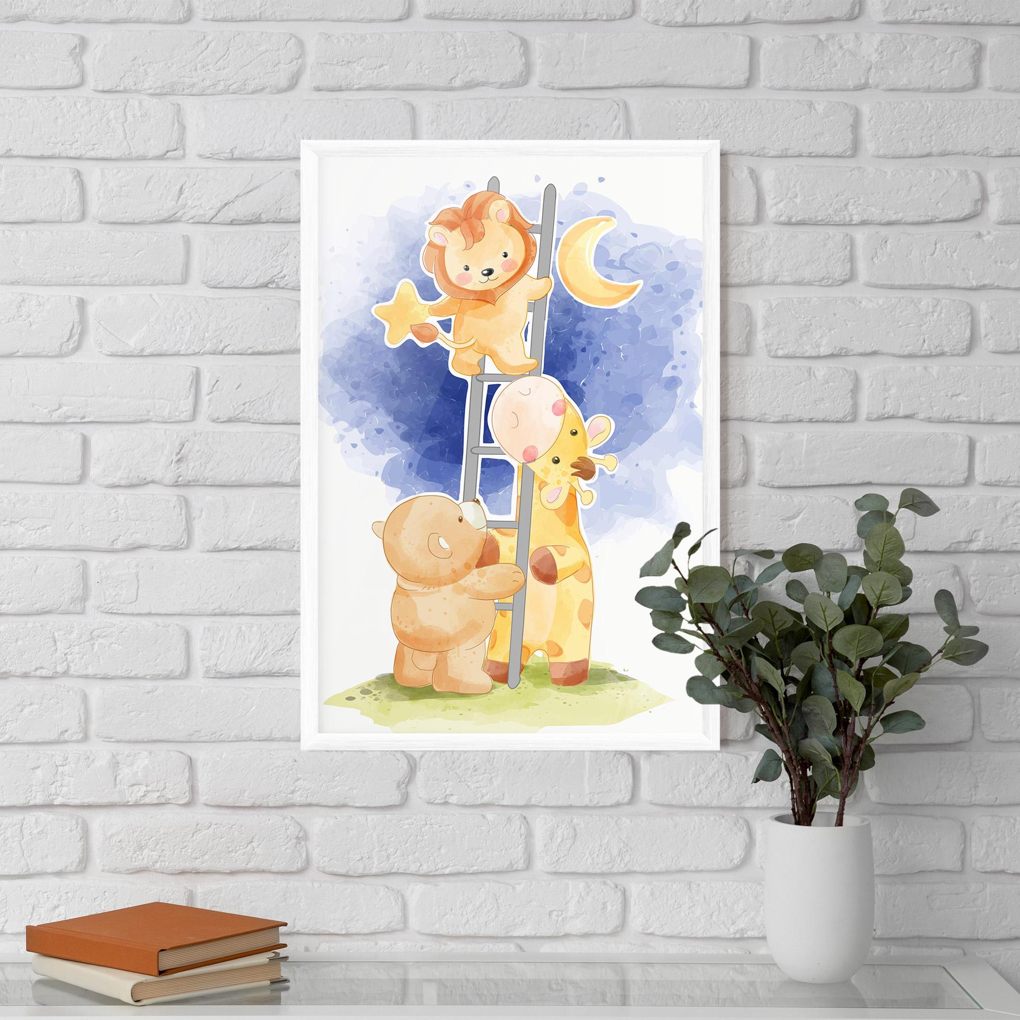 Keretezett Poszter Lion Moon mockup 5