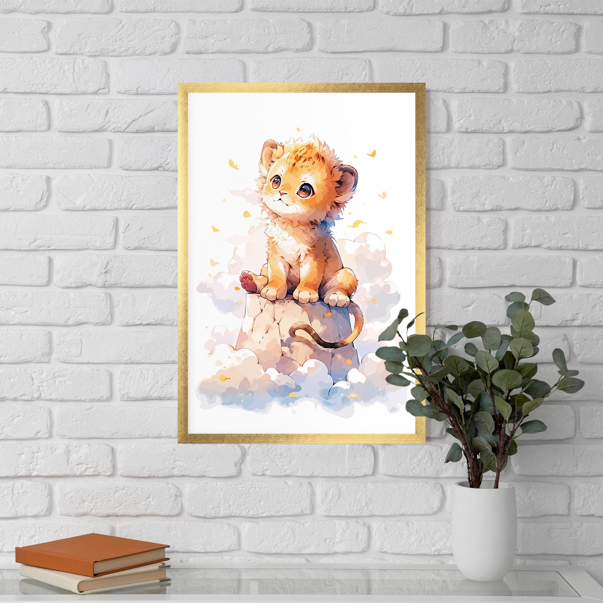 Keretezett Poszter Cute Cloud Lion mockup 5