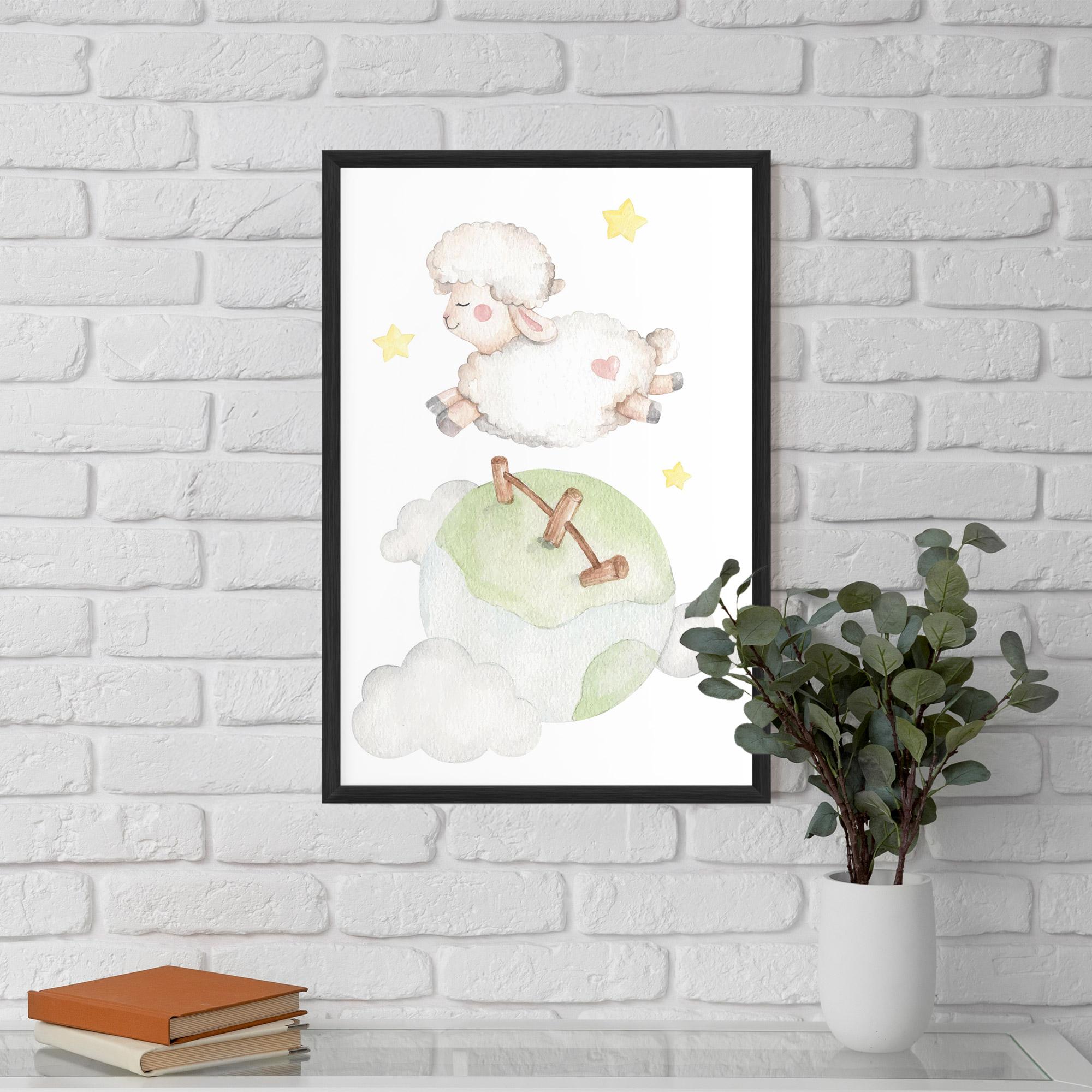 Keretezett Poszter Sheep Jump mockup 5