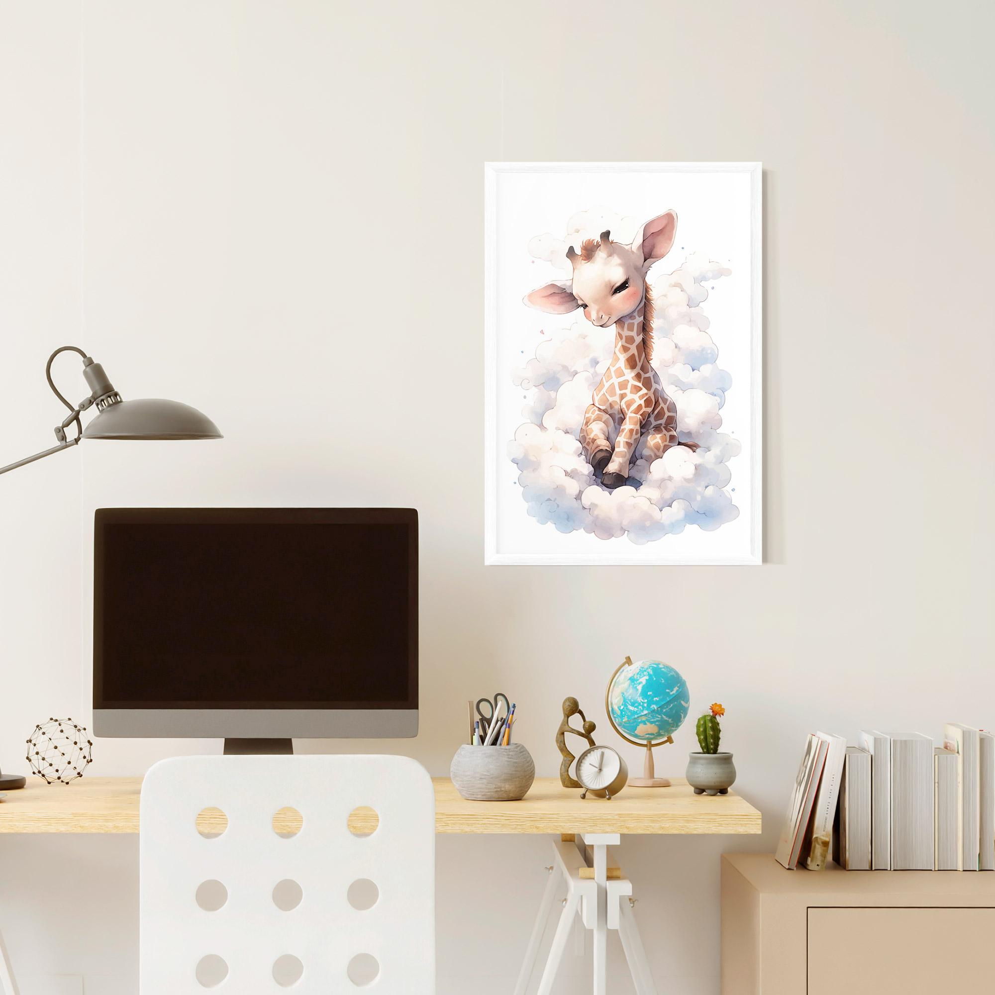 Keretezett Poszter Cute Baby Giraffe mockup 6