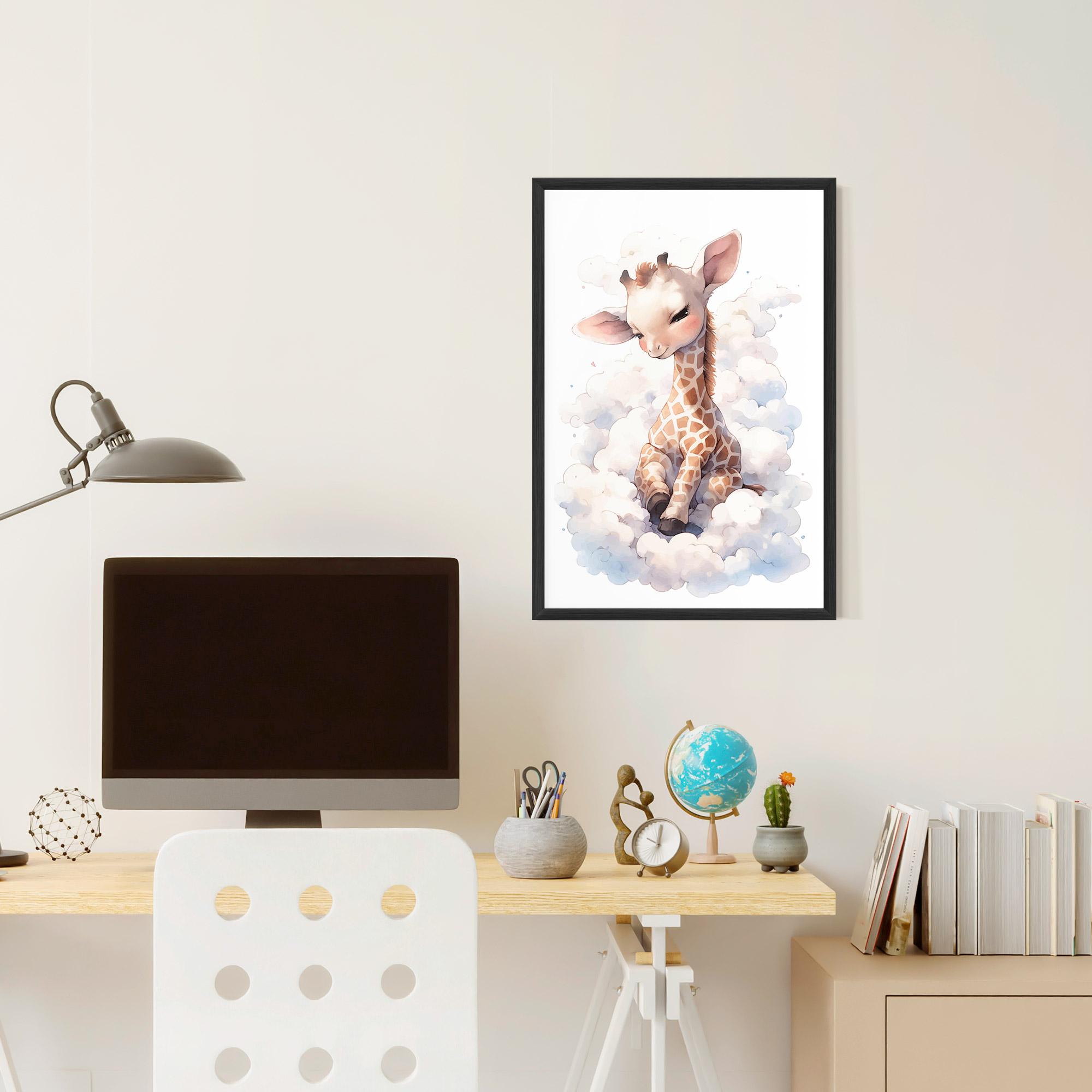 Keretezett Poszter Cute Baby Giraffe mockup 6