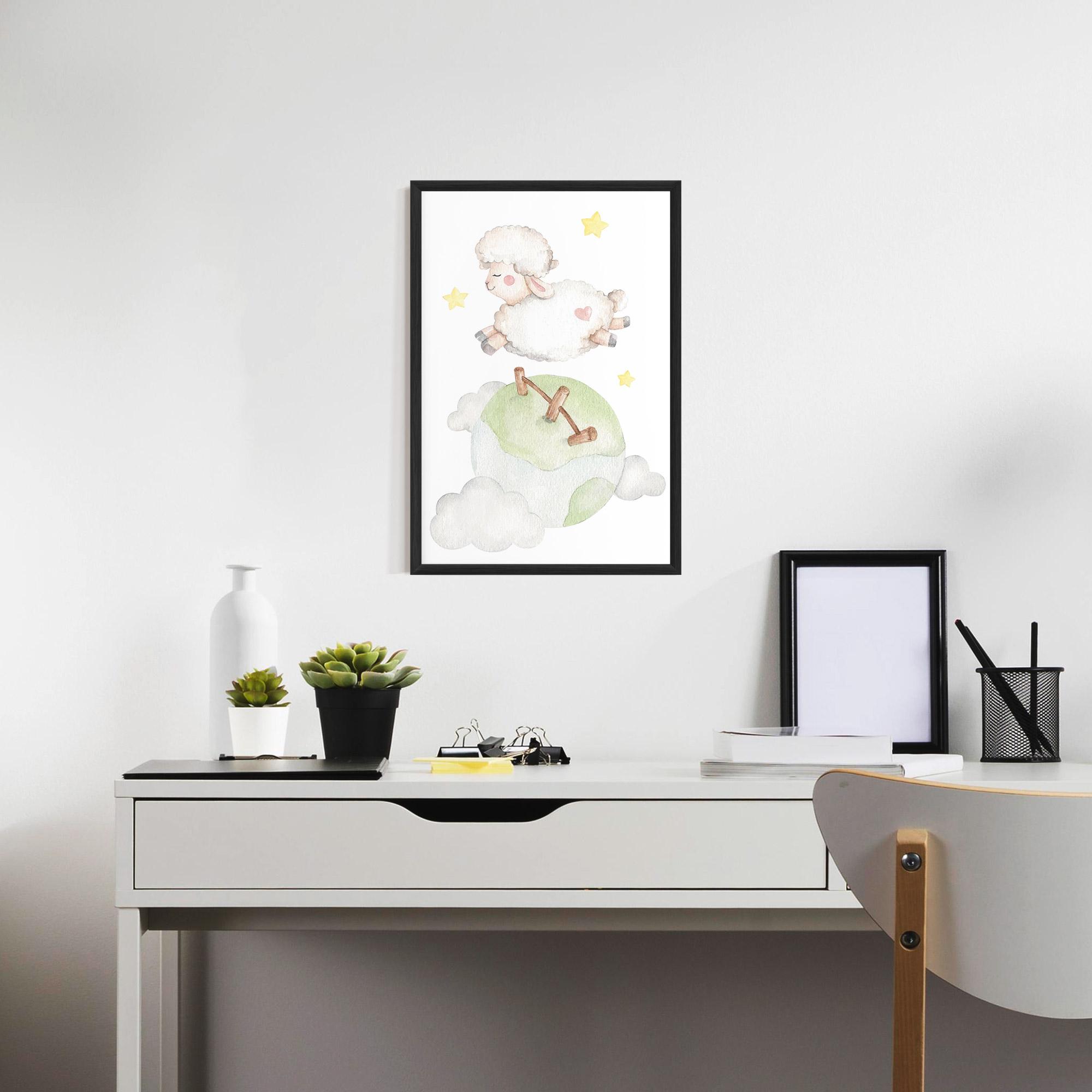 Keretezett Poszter Sheep Jump mockup 7