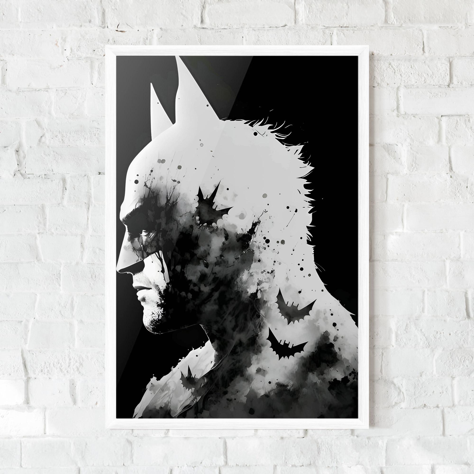 Keretezett Poszter Black White Batman mockup 0