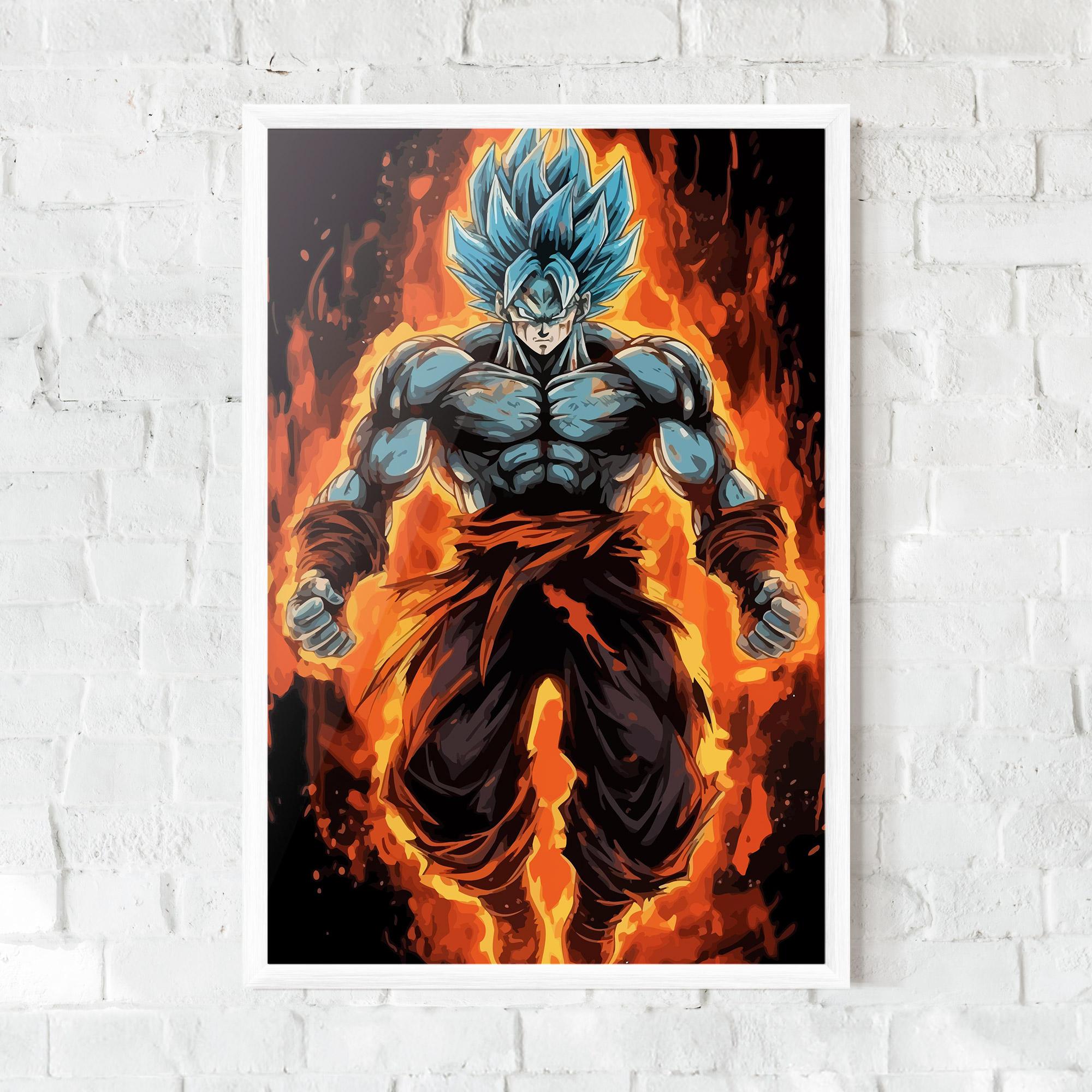 Keretezett Poszter Goku On Fire mockup 0