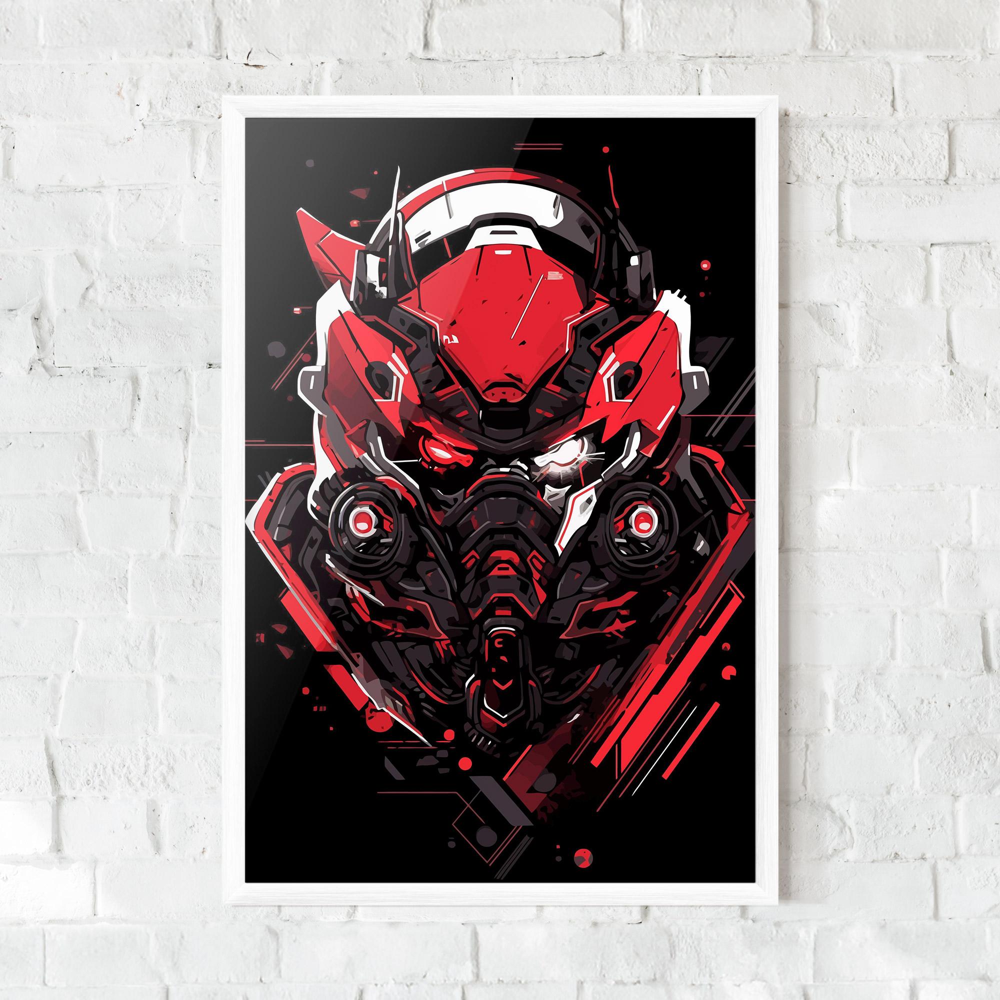 Keretezett Poszter Red Robot Art mockup 0