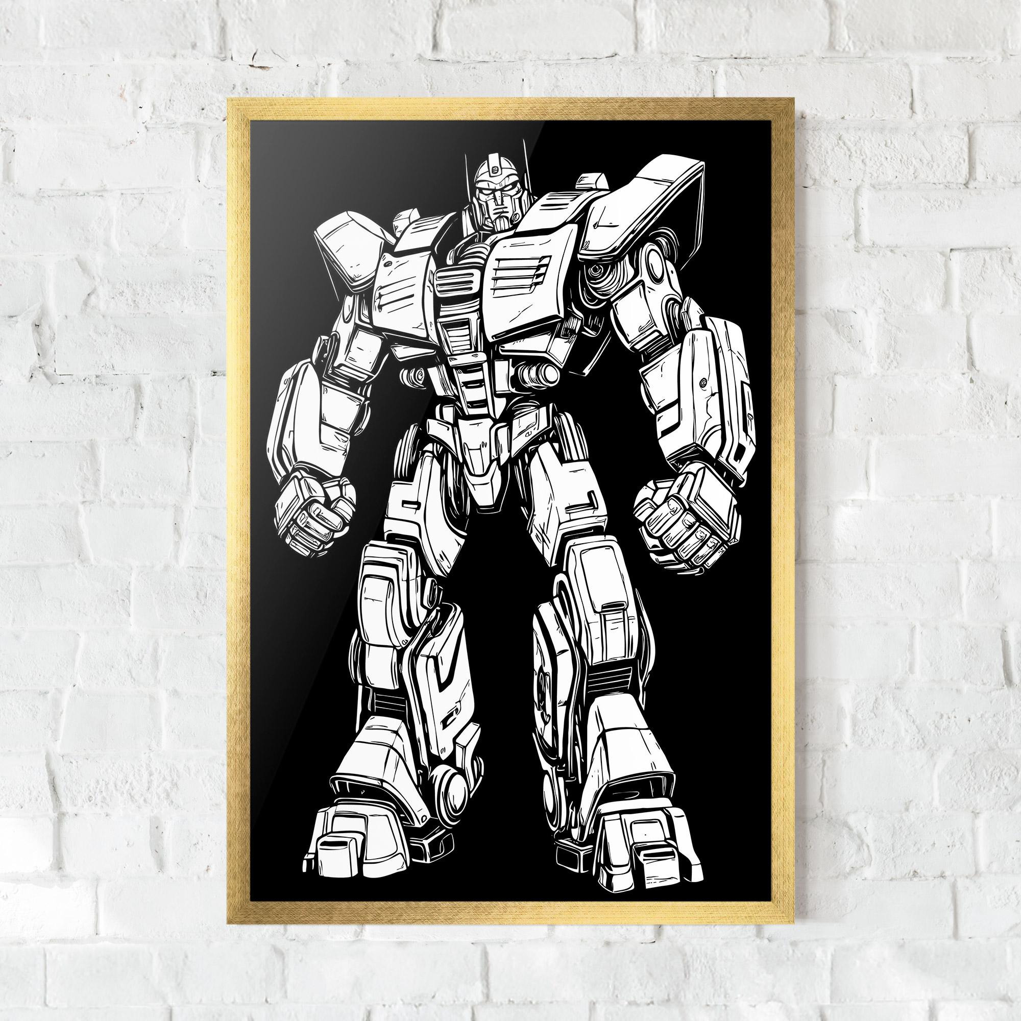 Keretezett Poszter Battlefield Robot Art mockup 0