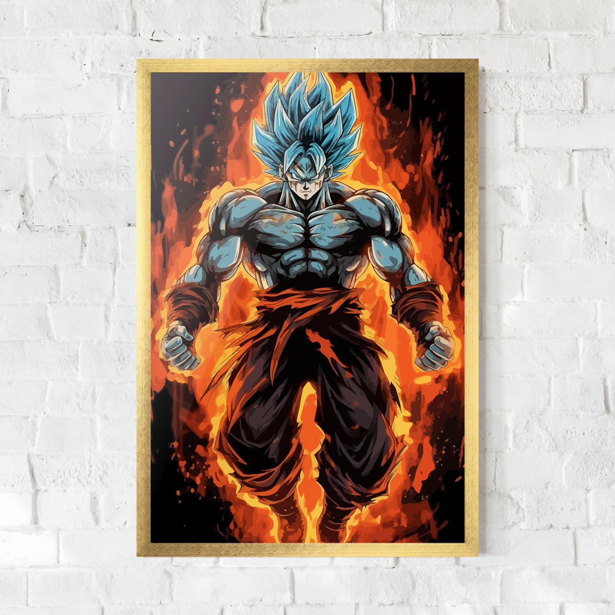 Keretezett Poszter Goku On Fire mockup 0