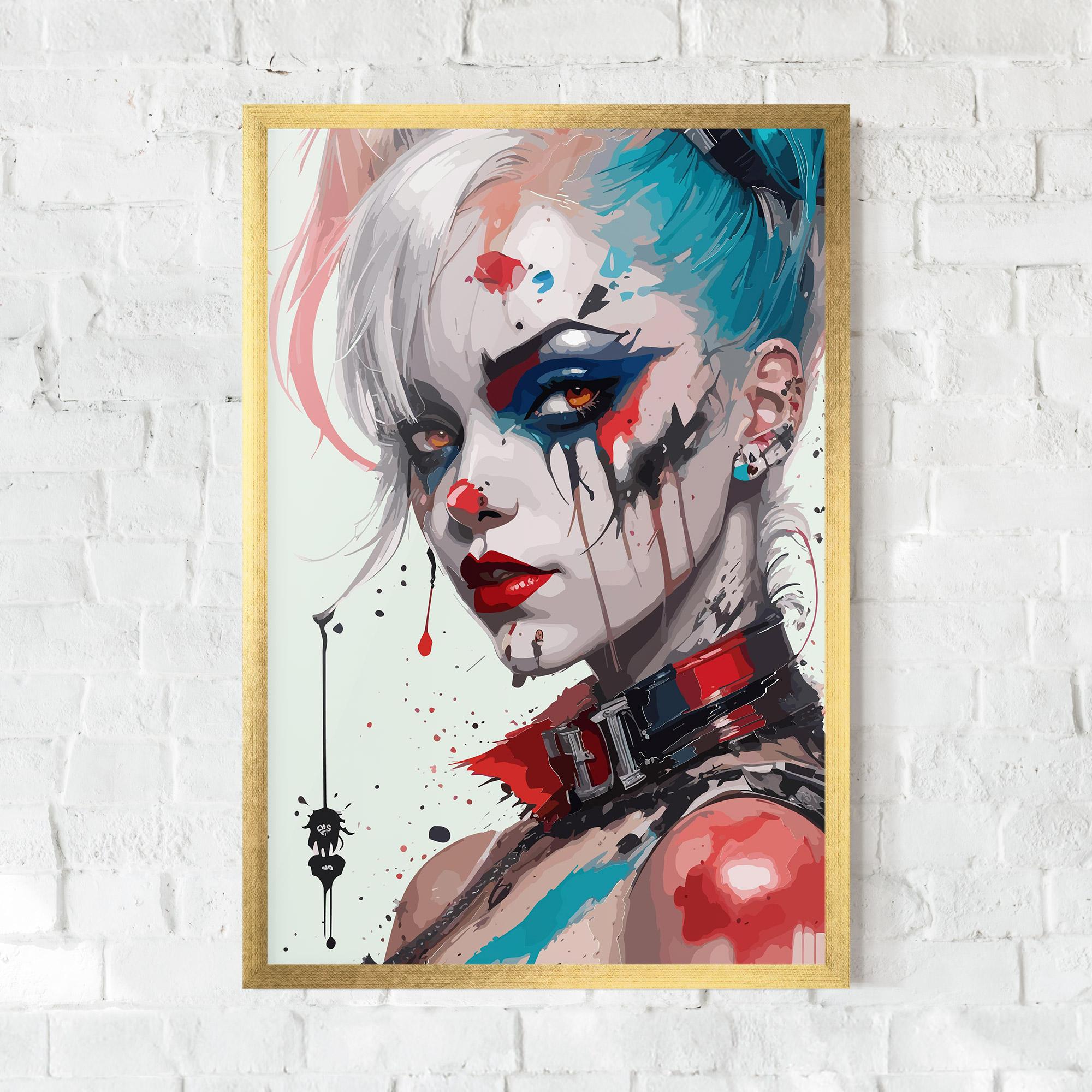 Keretezett Poszter Harley Quin Art mockup 0