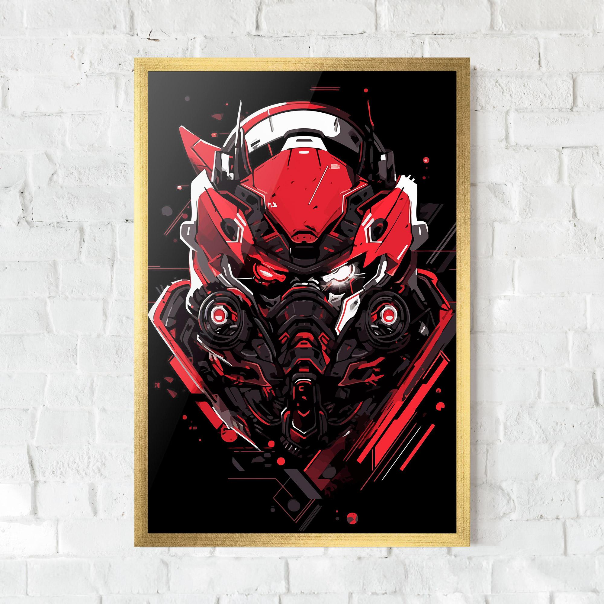 Keretezett Poszter Red Robot Art mockup 0