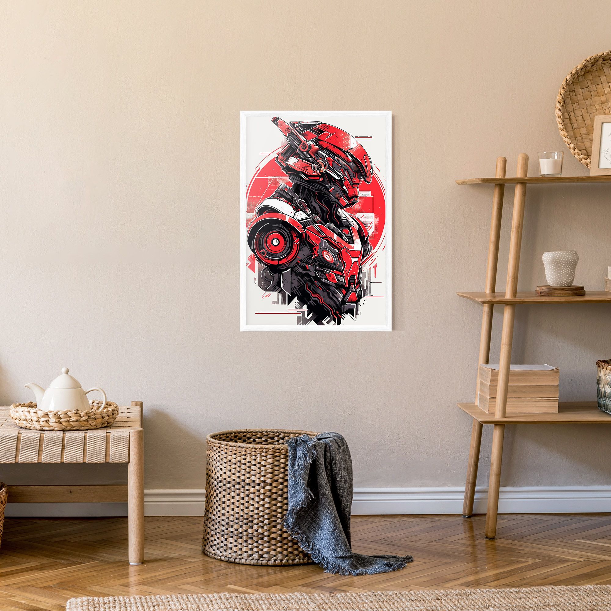 Grey Red Robot mockup 9