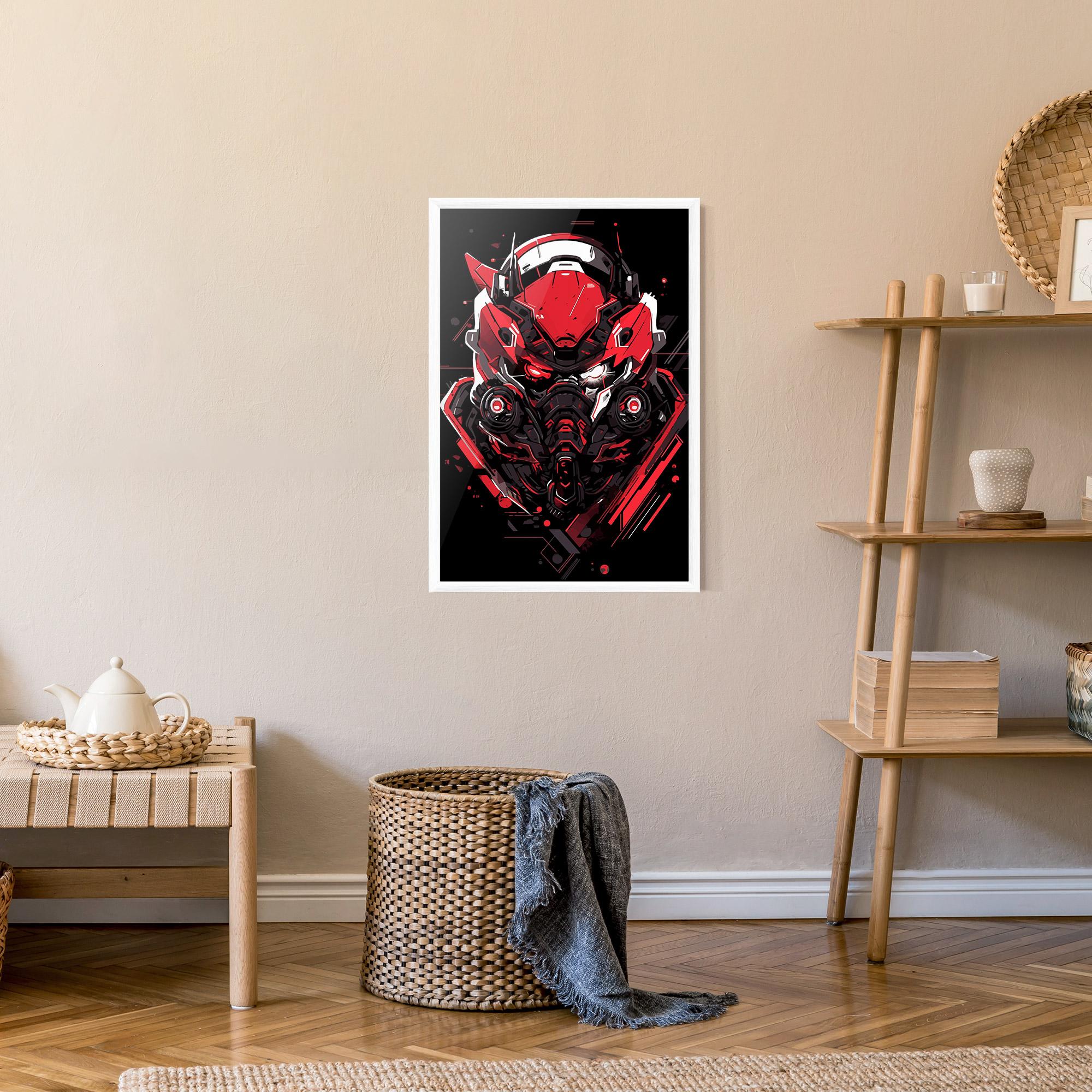 Keretezett Poszter Red Robot Art mockup 9