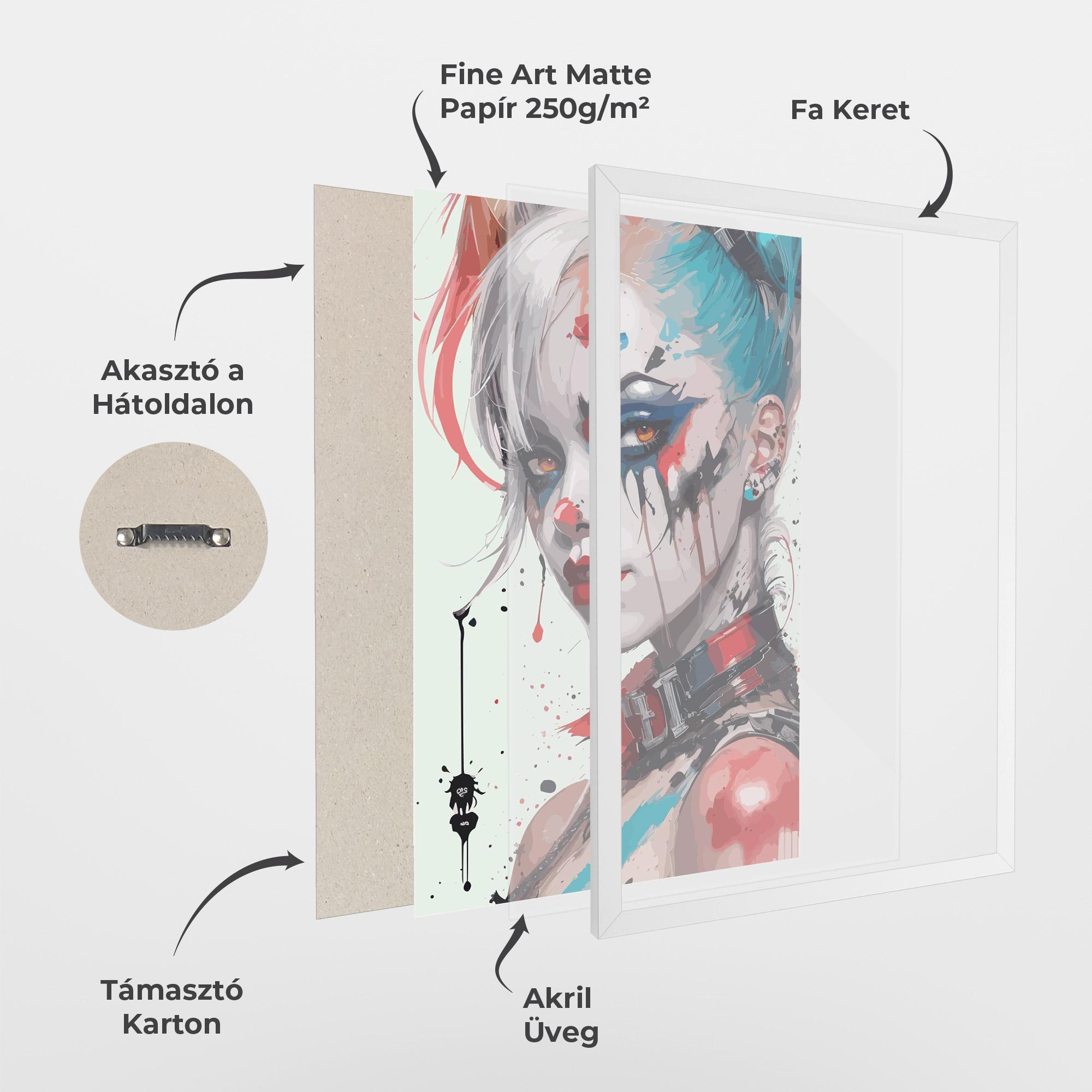 Keretezett Poszter Harley Quin Art mockup 1