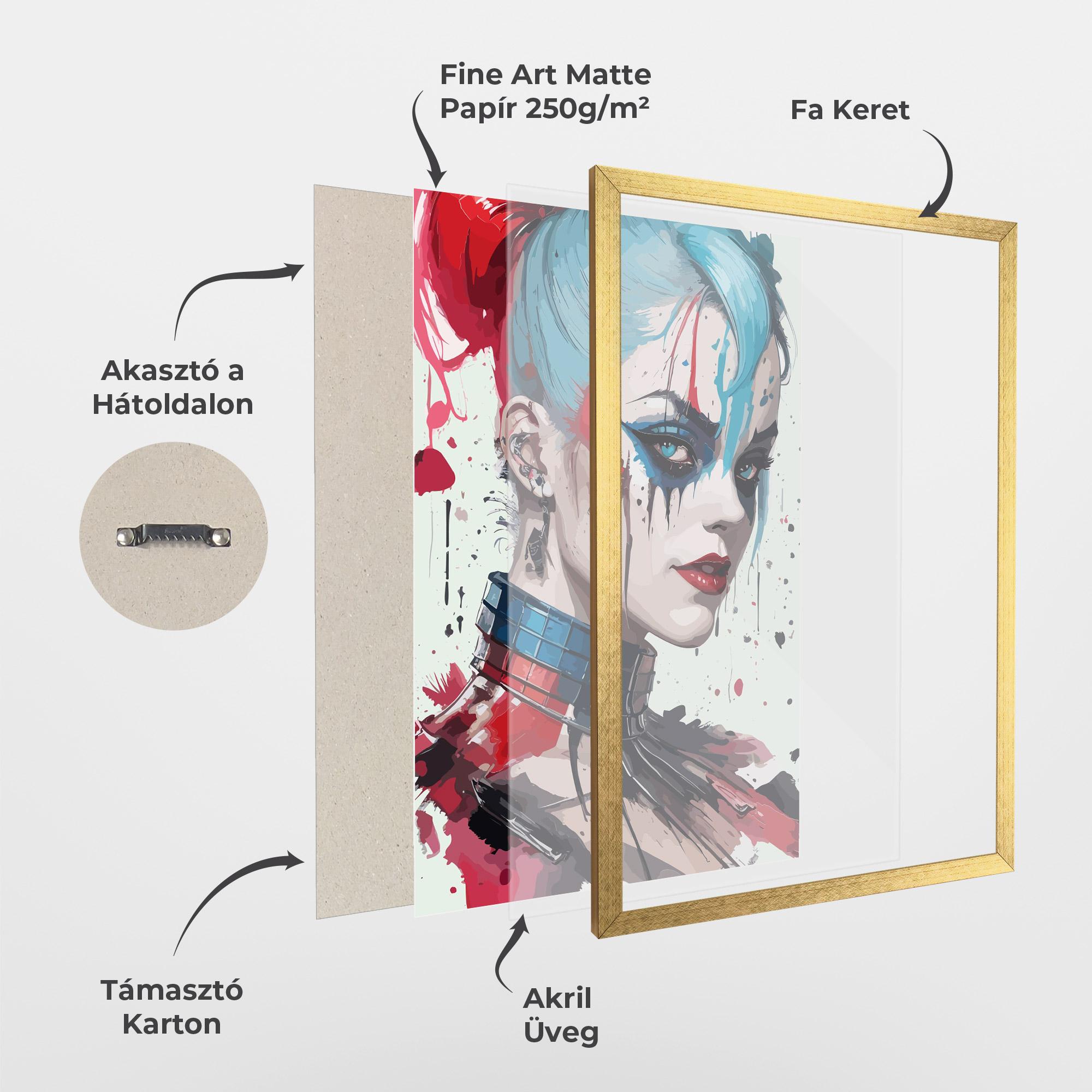 Keretezett Poszter Art Harley Quin mockup 1