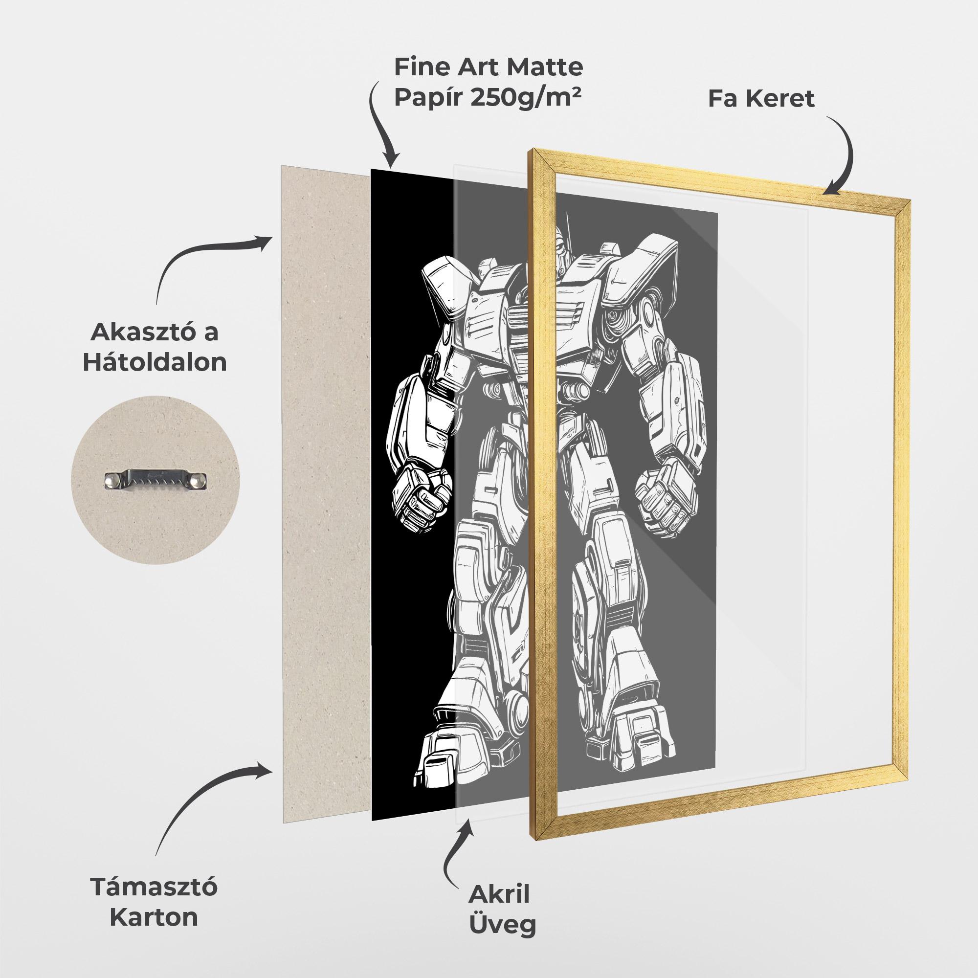 Keretezett Poszter Battlefield Robot Art mockup 1