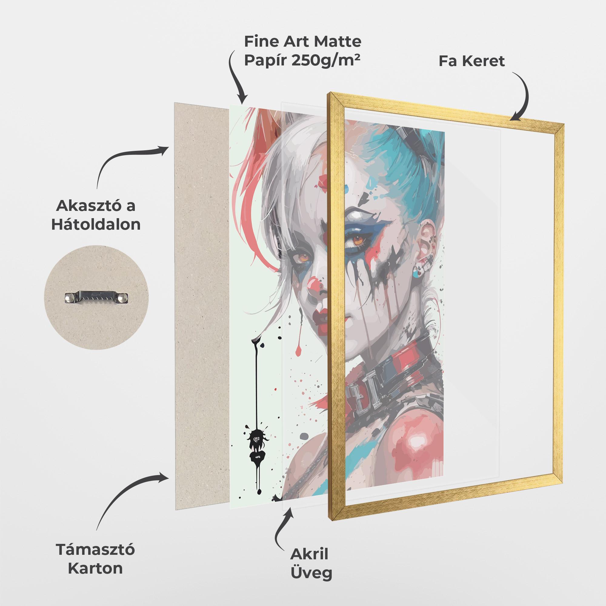Keretezett Poszter Harley Quin Art mockup 1