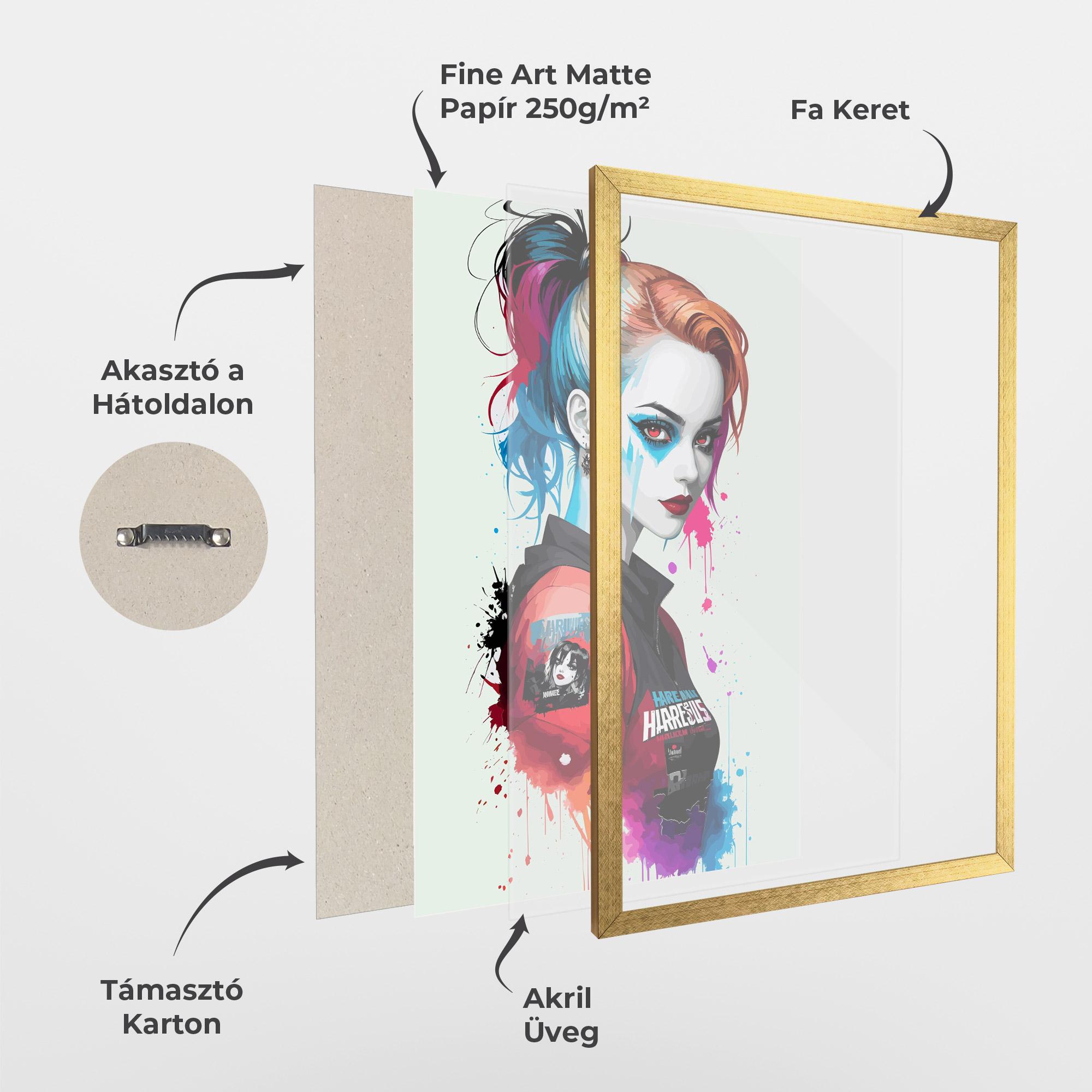 Keretezett Poszter Harley Quin mockup 1