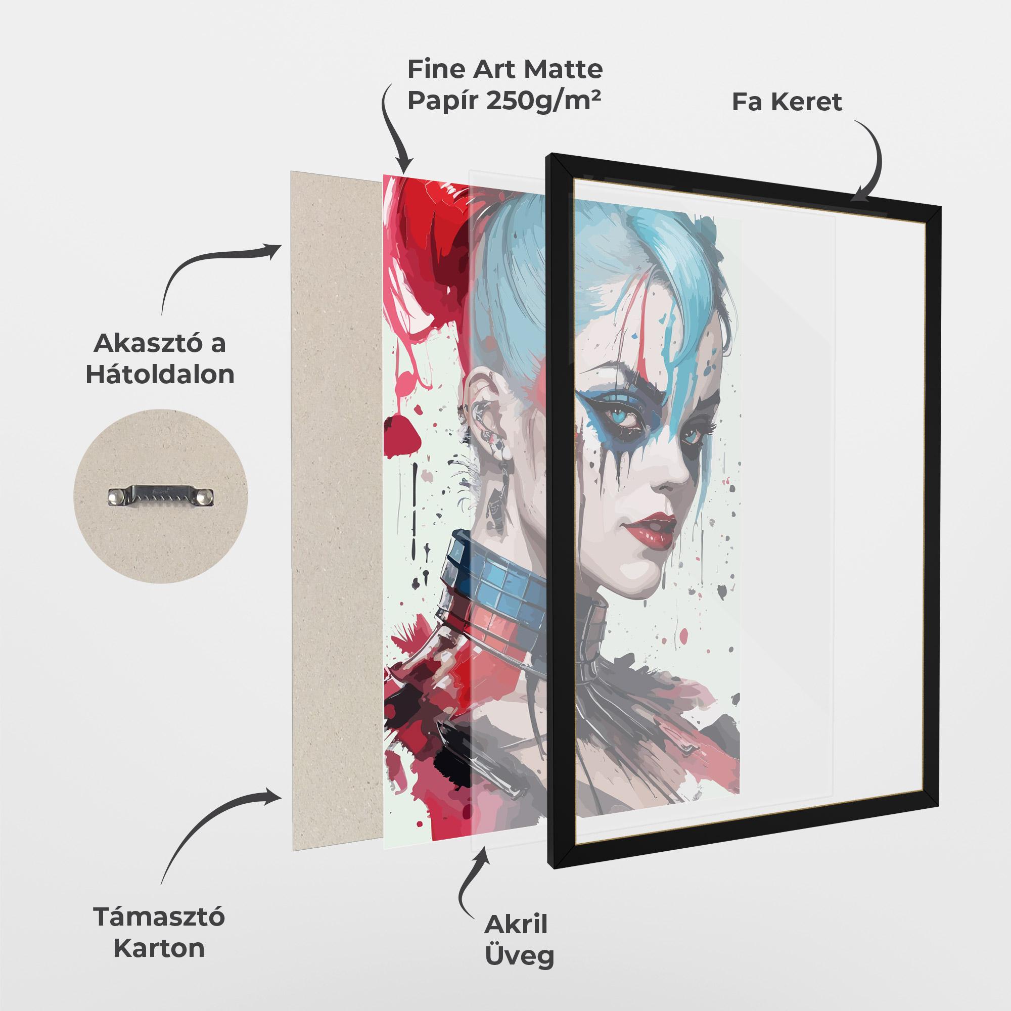 Keretezett Poszter Art Harley Quin mockup 1