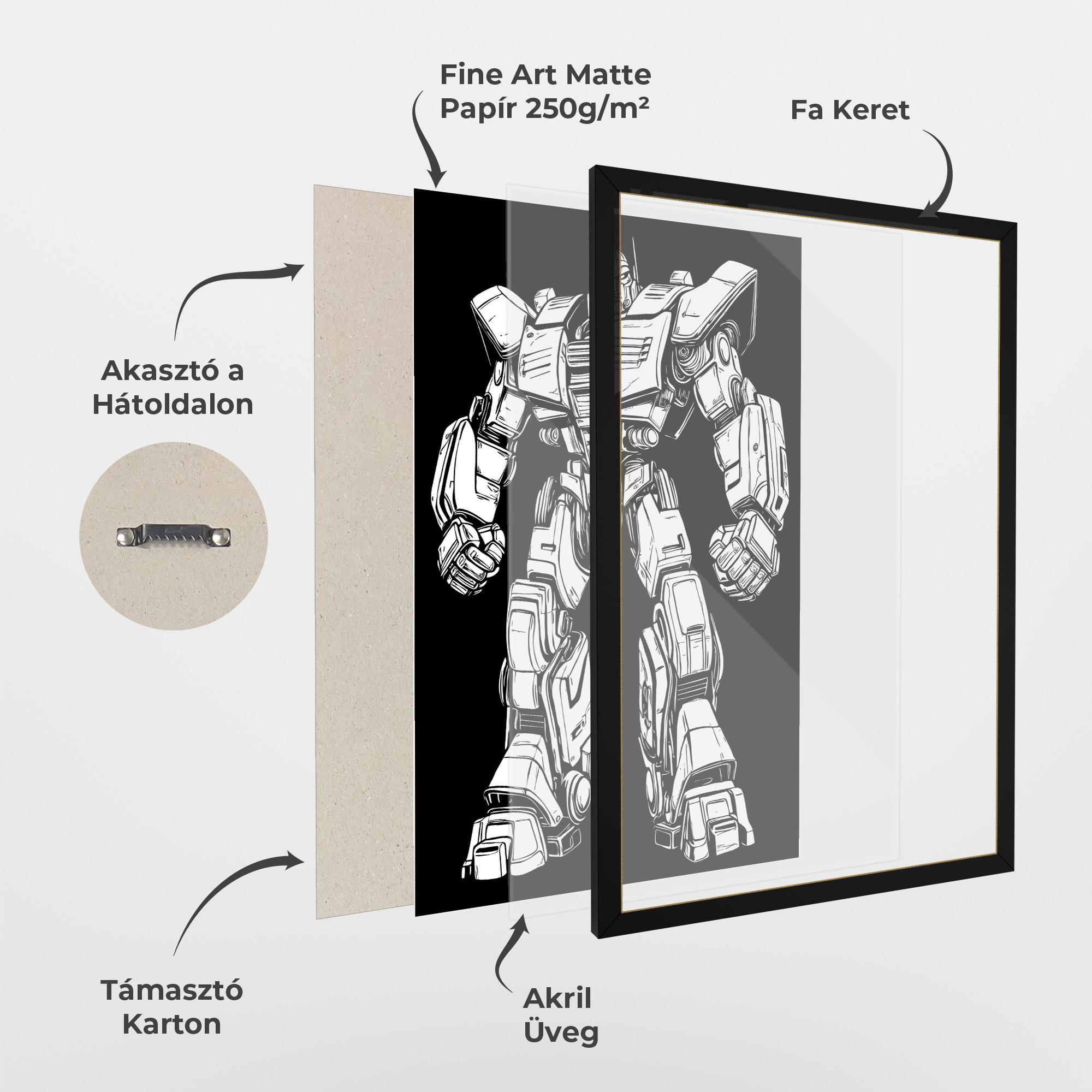 Keretezett Poszter Battlefield Robot Art mockup 1
