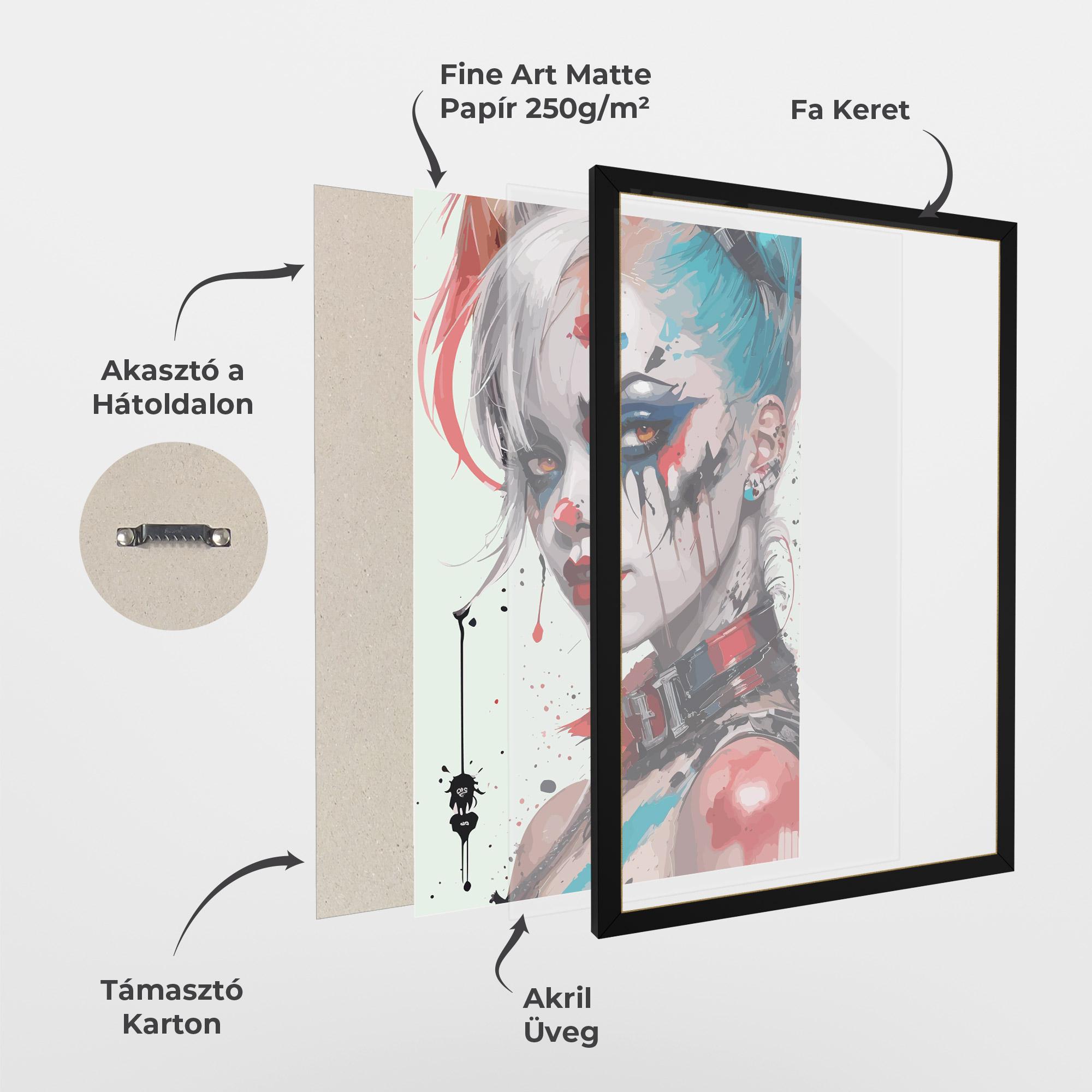 Keretezett Poszter Harley Quin Art mockup 1