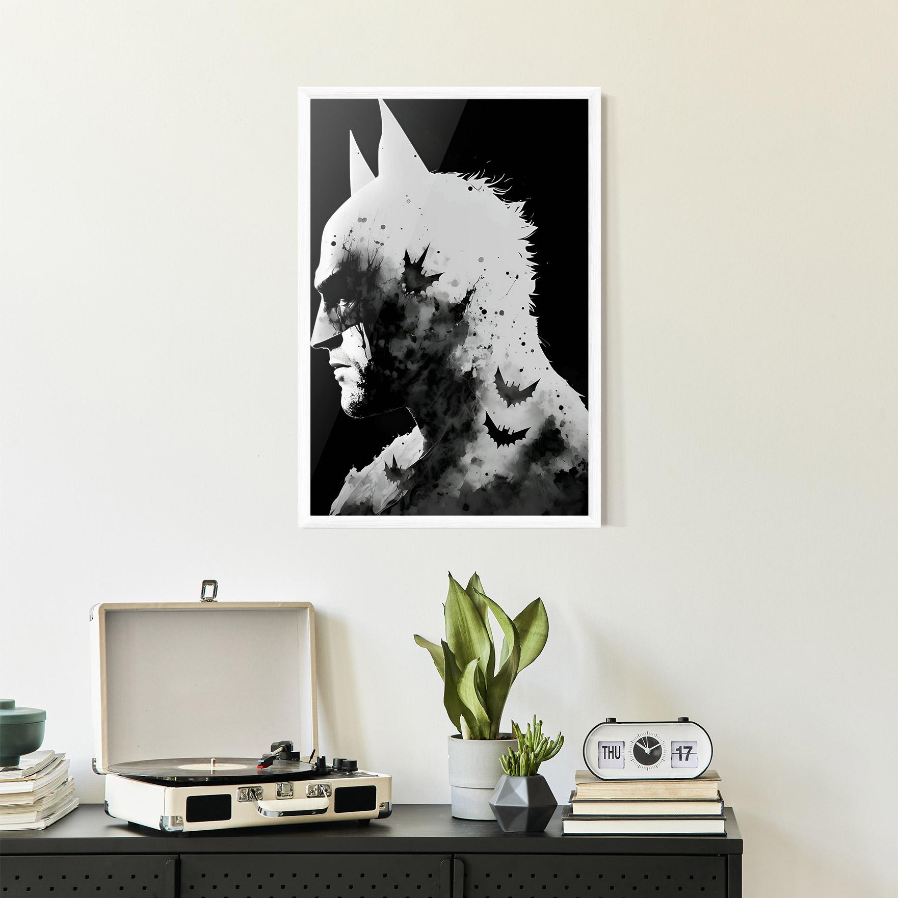 Keretezett Poszter Black White Batman mockup 2