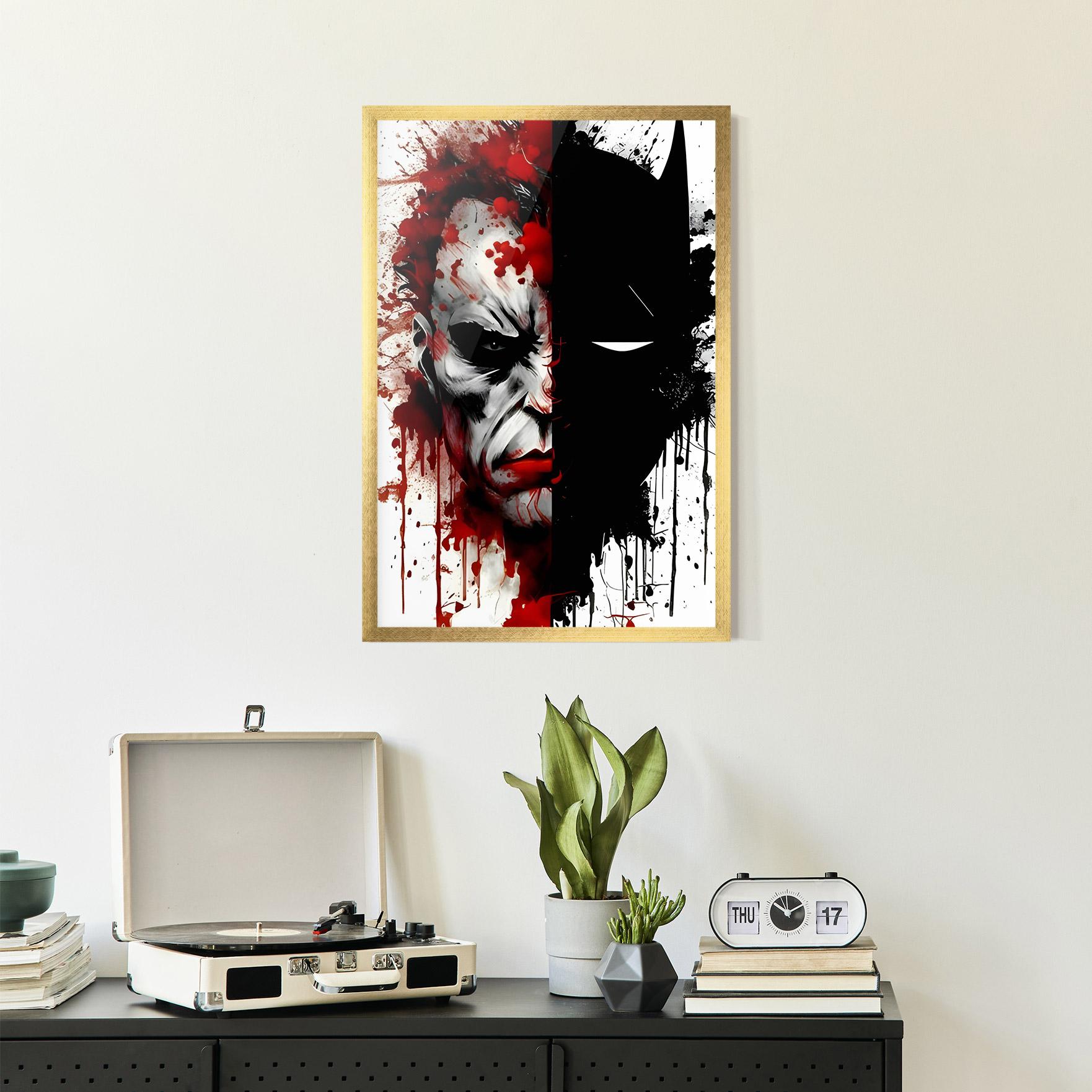 Keretezett Poszter Half Batman mockup 2