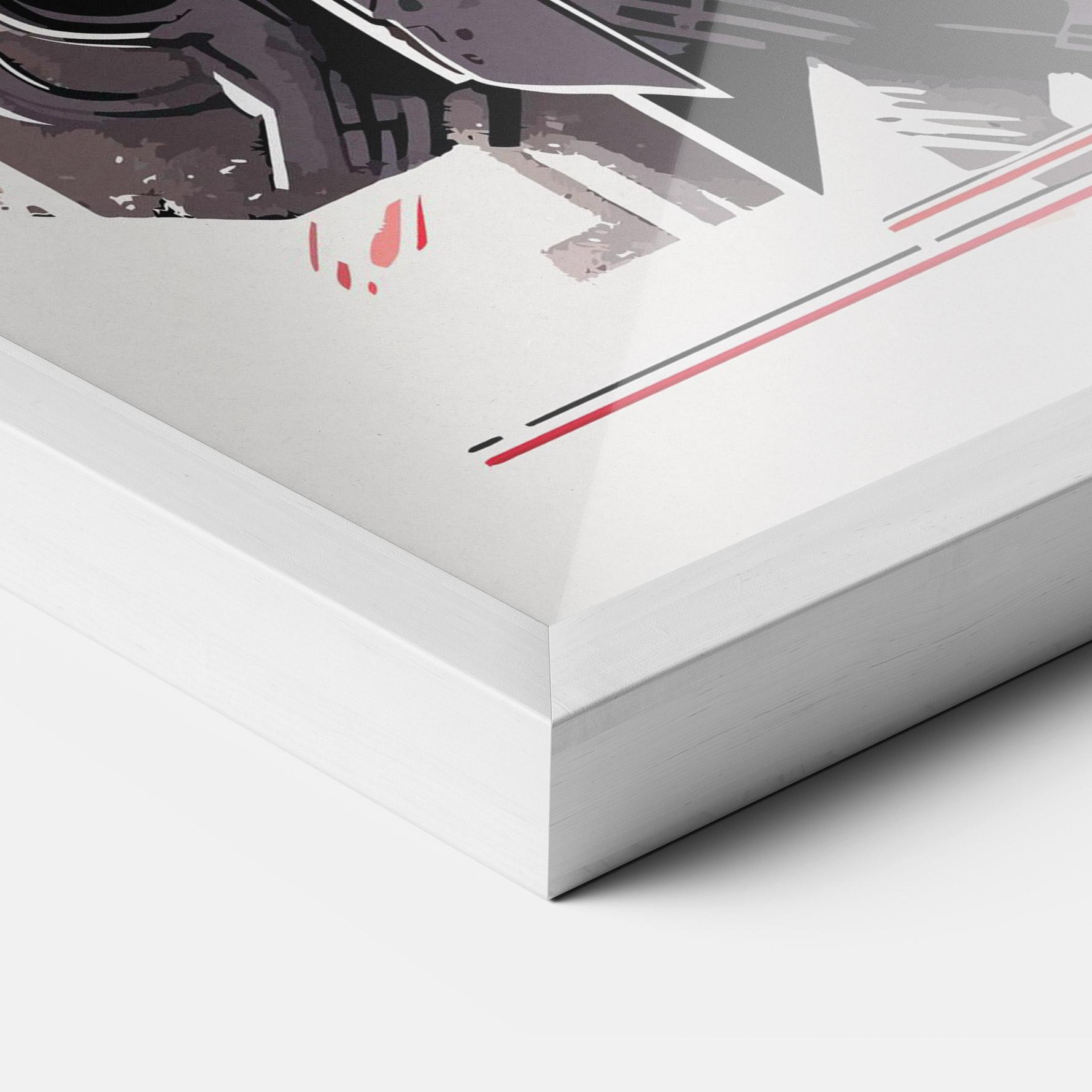 Keretezett Poszter Grey Red Robot mockup 3