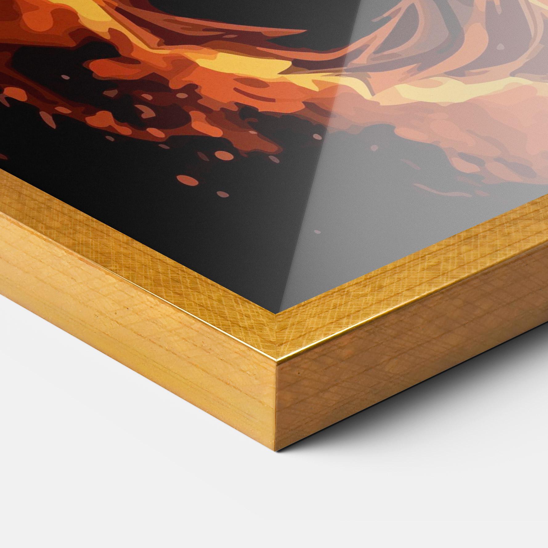 Keretezett Poszter Goku On Fire mockup 3