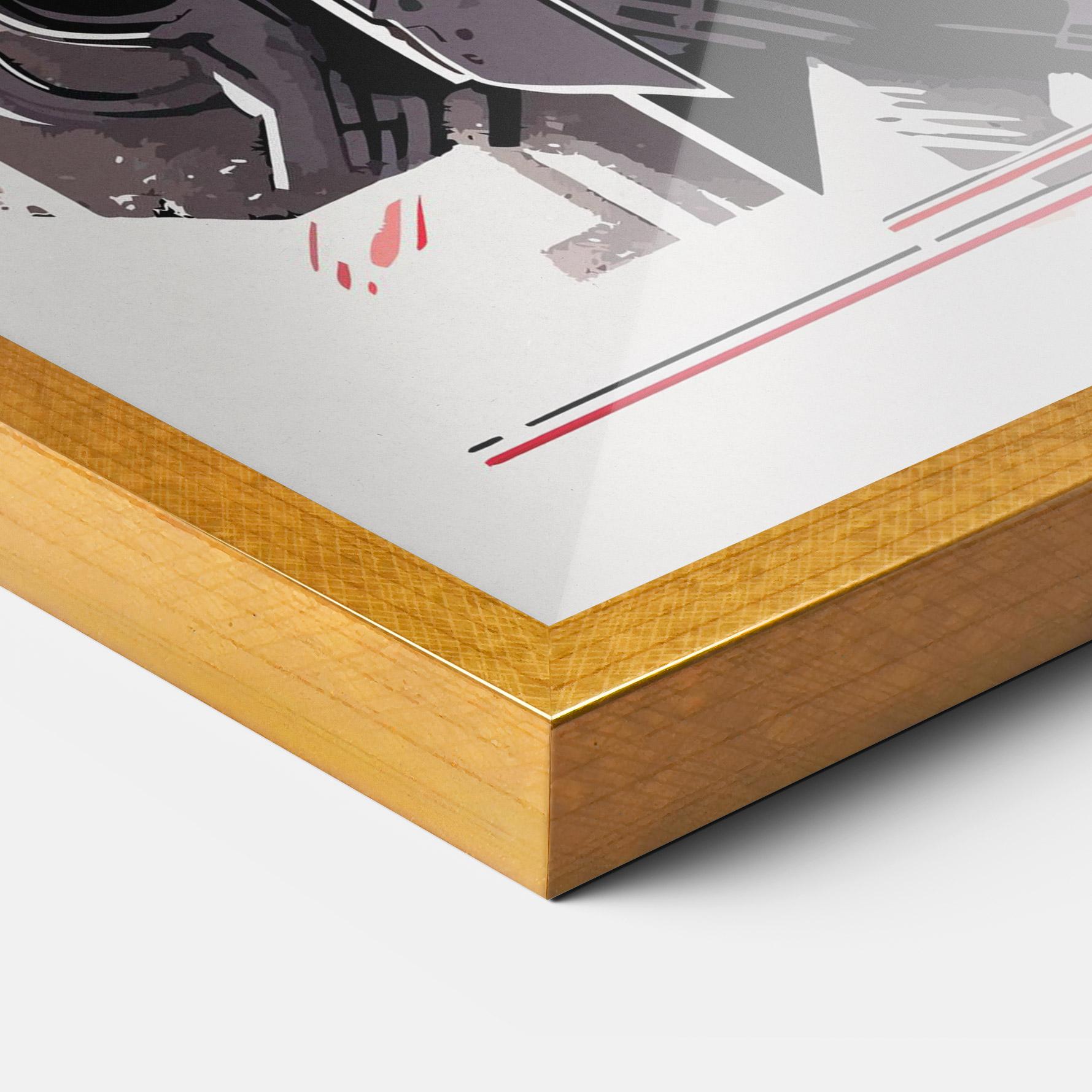 Keretezett Poszter Grey Red Robot mockup 3