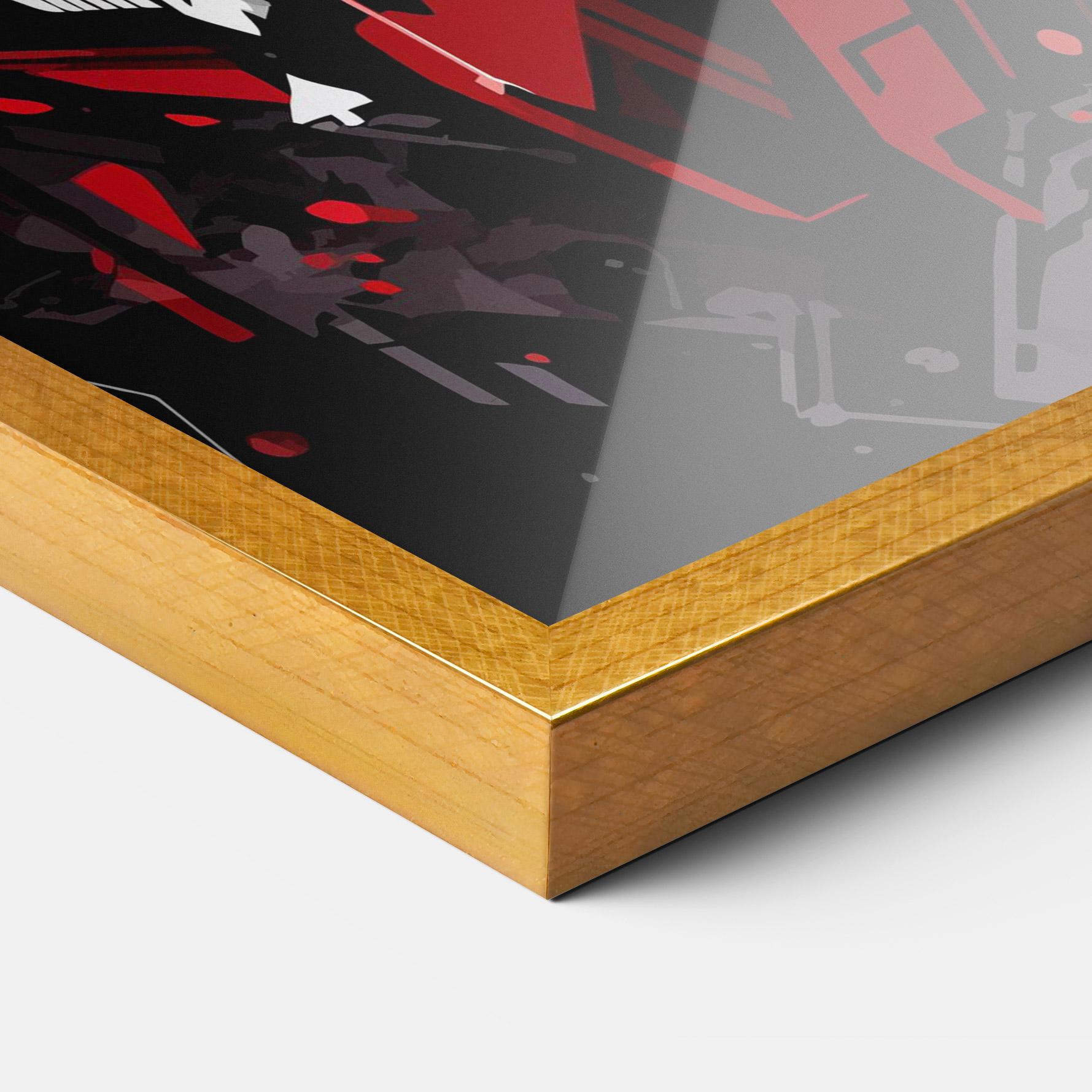 Keretezett Poszter Red Grey Robot mockup 3