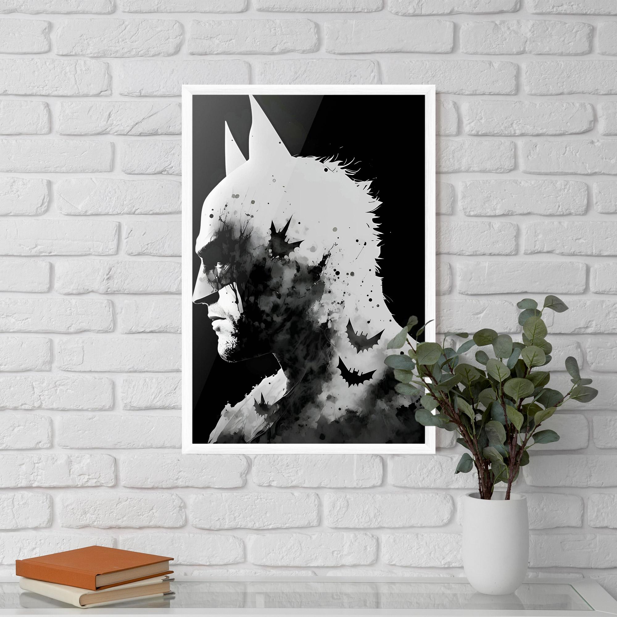 Keretezett Poszter Black White Batman mockup 5
