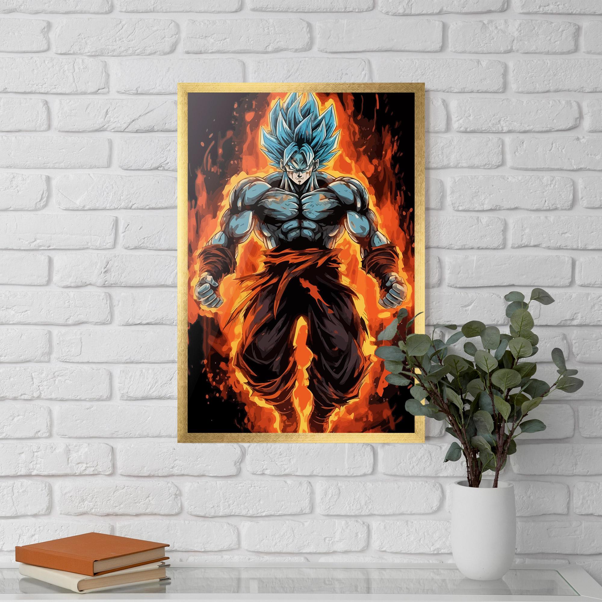 Keretezett Poszter Goku On Fire mockup 5